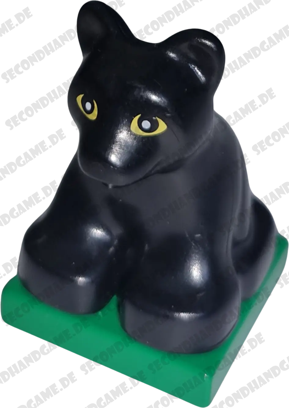 Lego Duplo Schwarzer Tiger auf dunkelgrüner Platte 2334