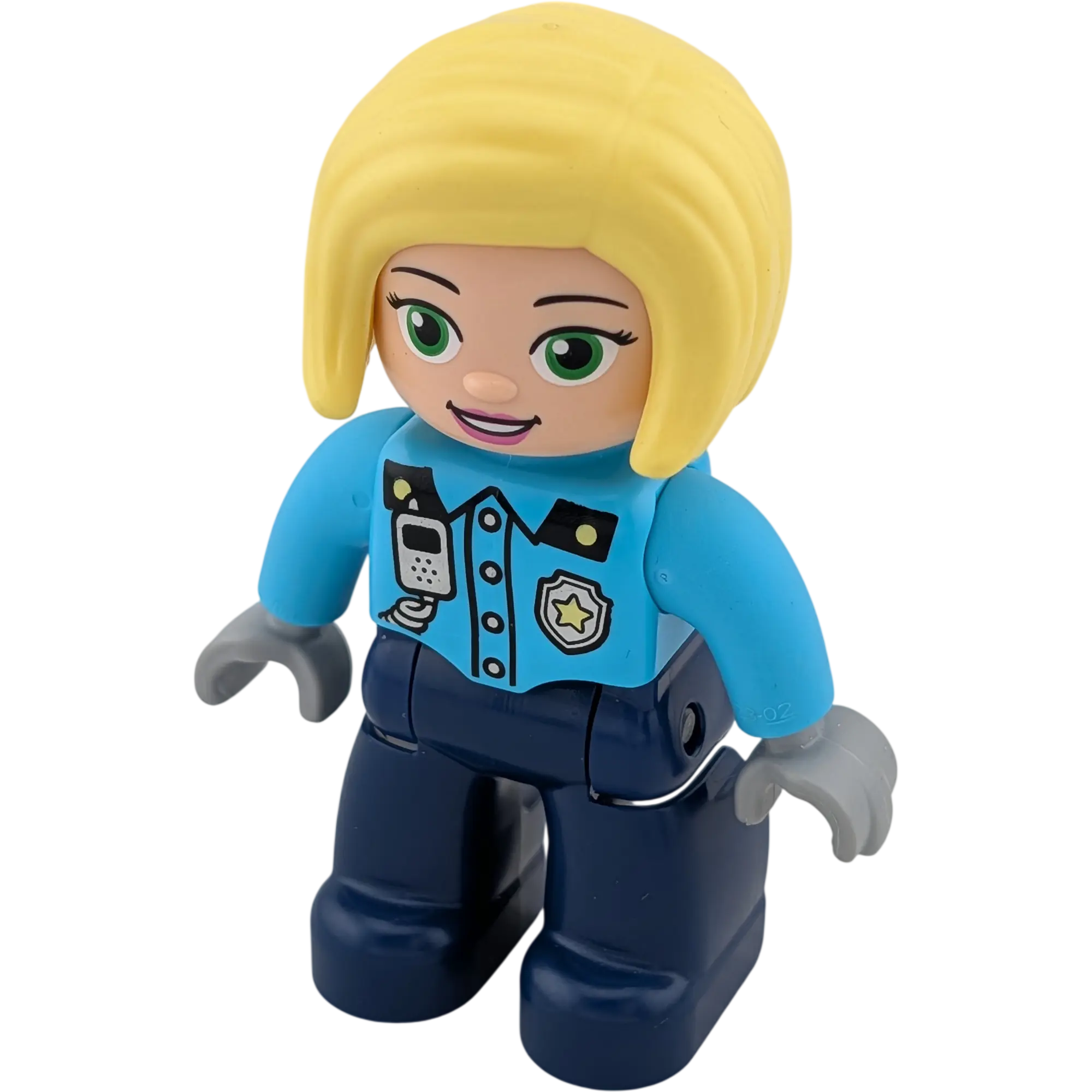 Lego Duplo 204H2 Polizistin mit goldenen Stern, blonde Haare blaue Uniform
