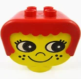 Lego Duplo Primo Figur Kopf Mädchen rote Haare große Augen lange Wimpern