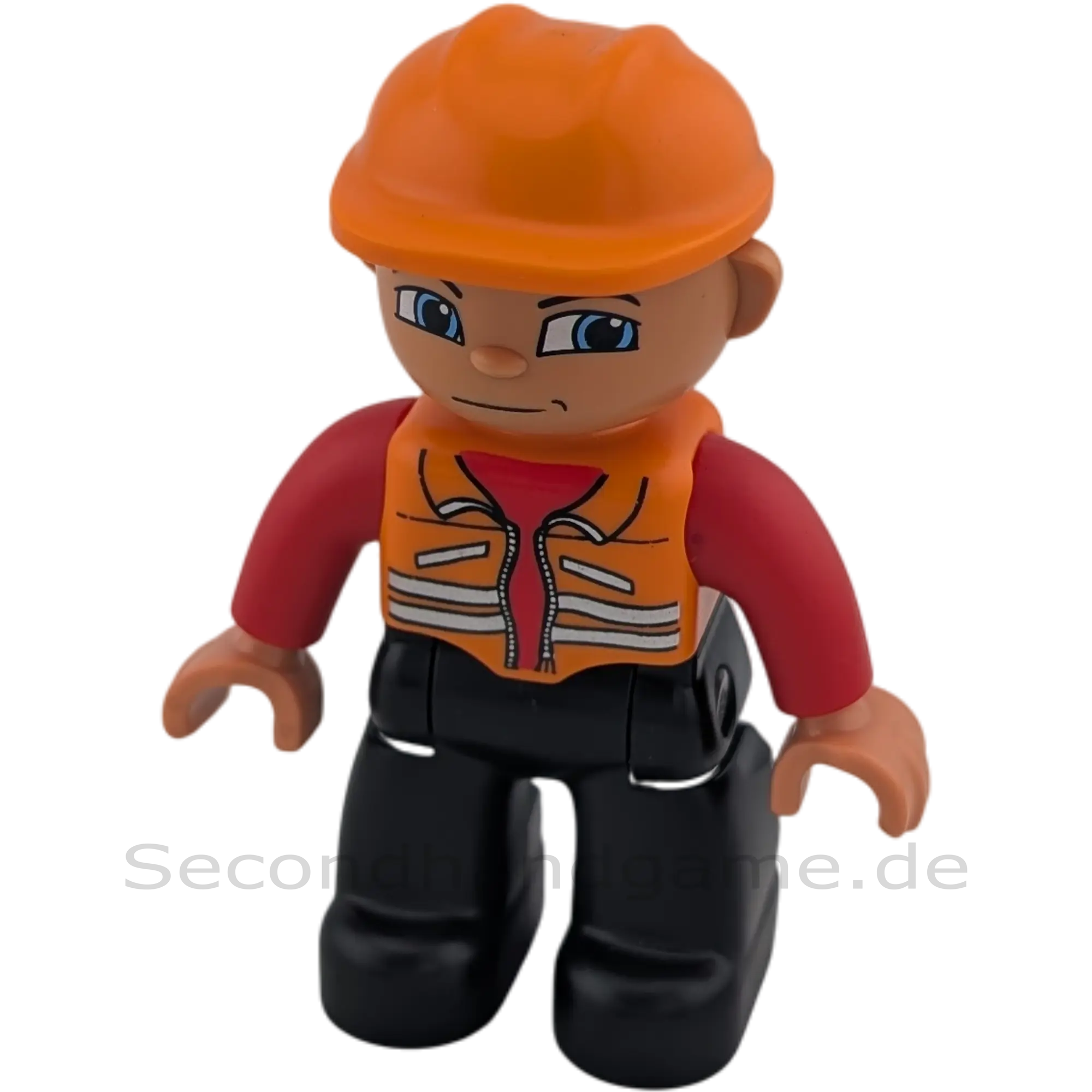 Lego Duplo Figur Bauarbeiter Helm orange 47394