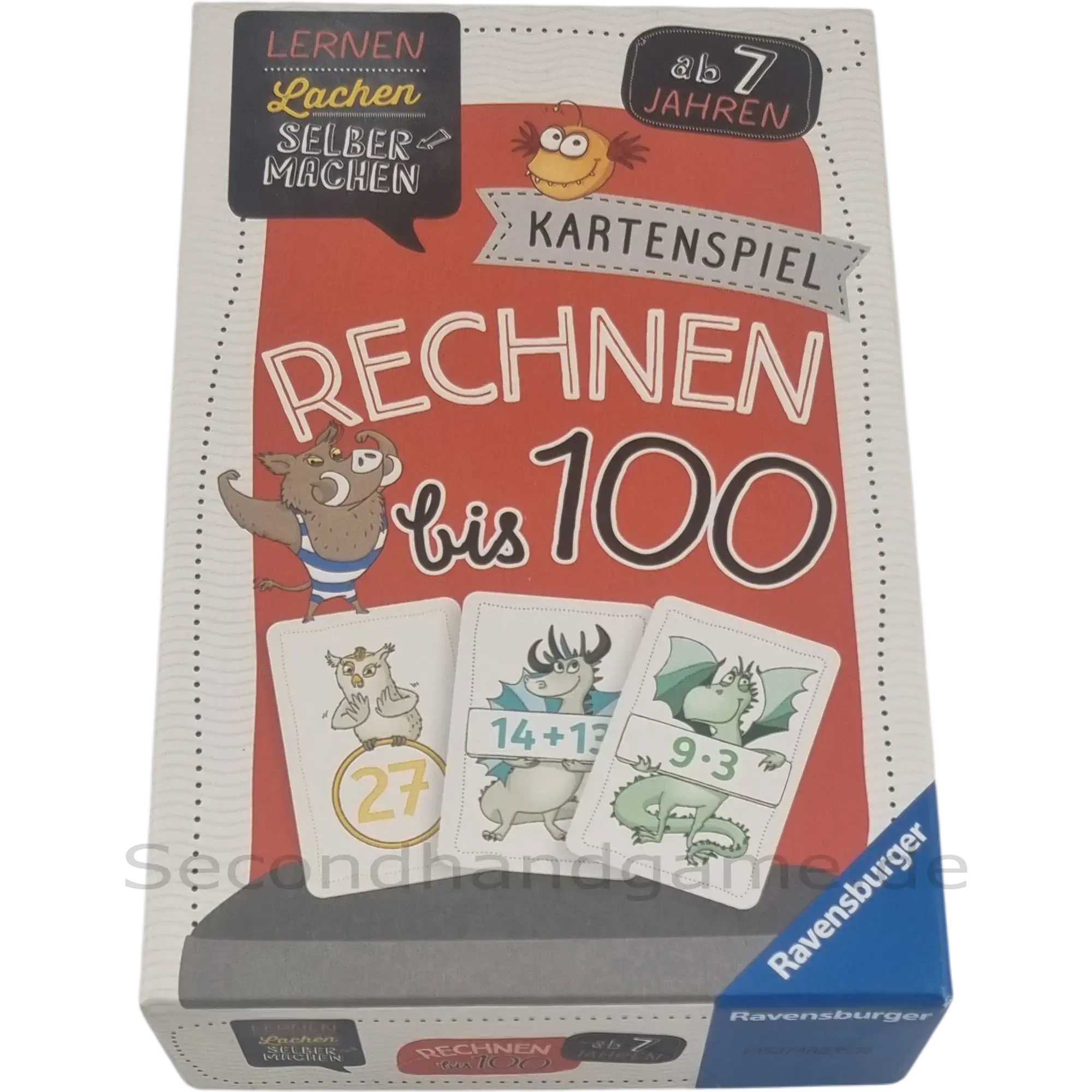 Ravensburger Lernen Lachen Selber Machen Kartenspiel Rechnen bis 100 80660, ab 7 Jahren