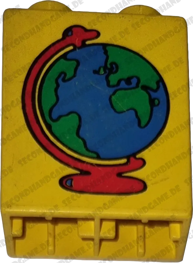 Lego Duplo 1x2 Stein Gelb Globus Weltkugel