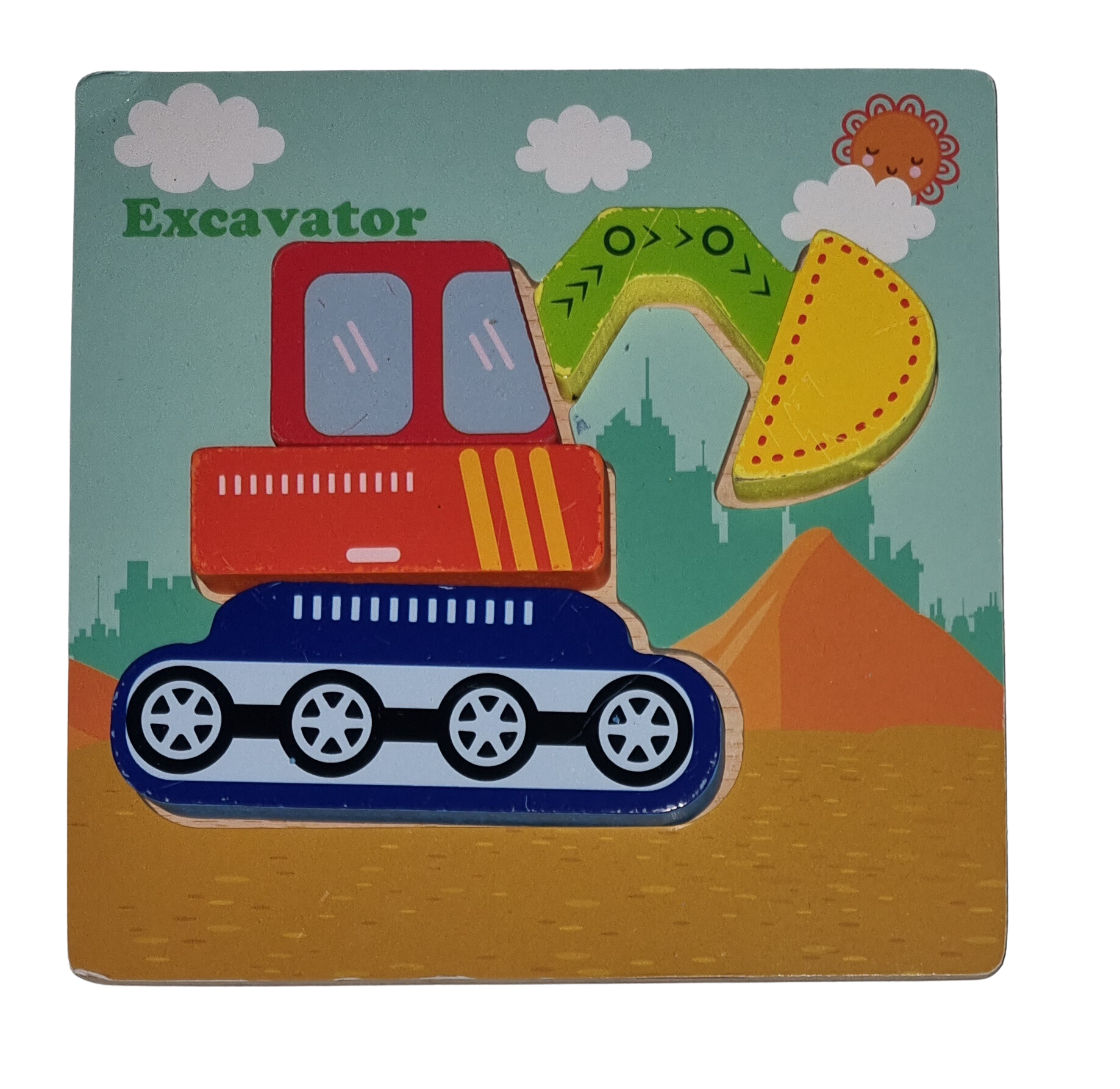 Holzpuzzle Bagger 4 Teile