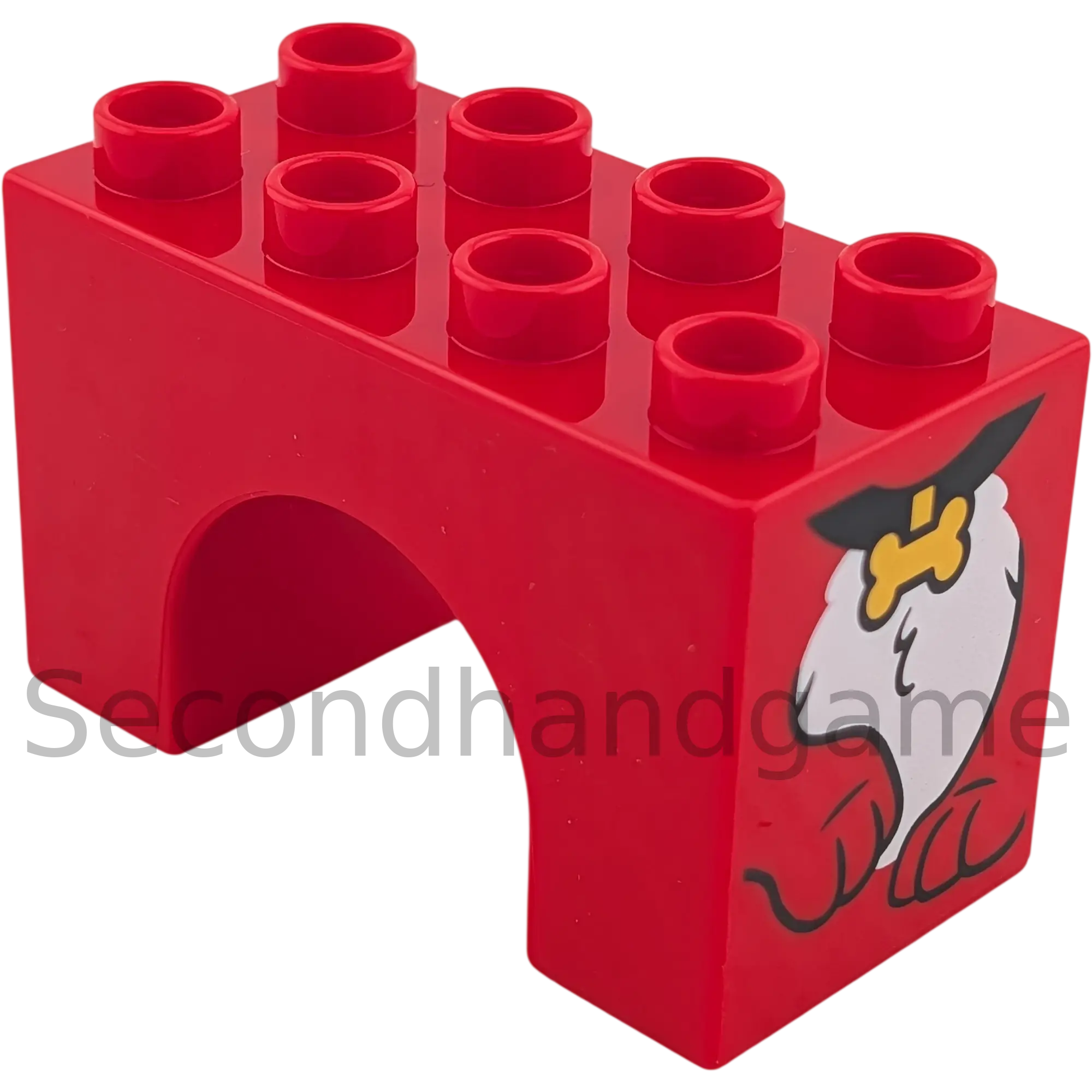 Lego Duplo 2x4x2 Brücke Brückenstein 11198 Rot mit Hund mit Halsband Knochen