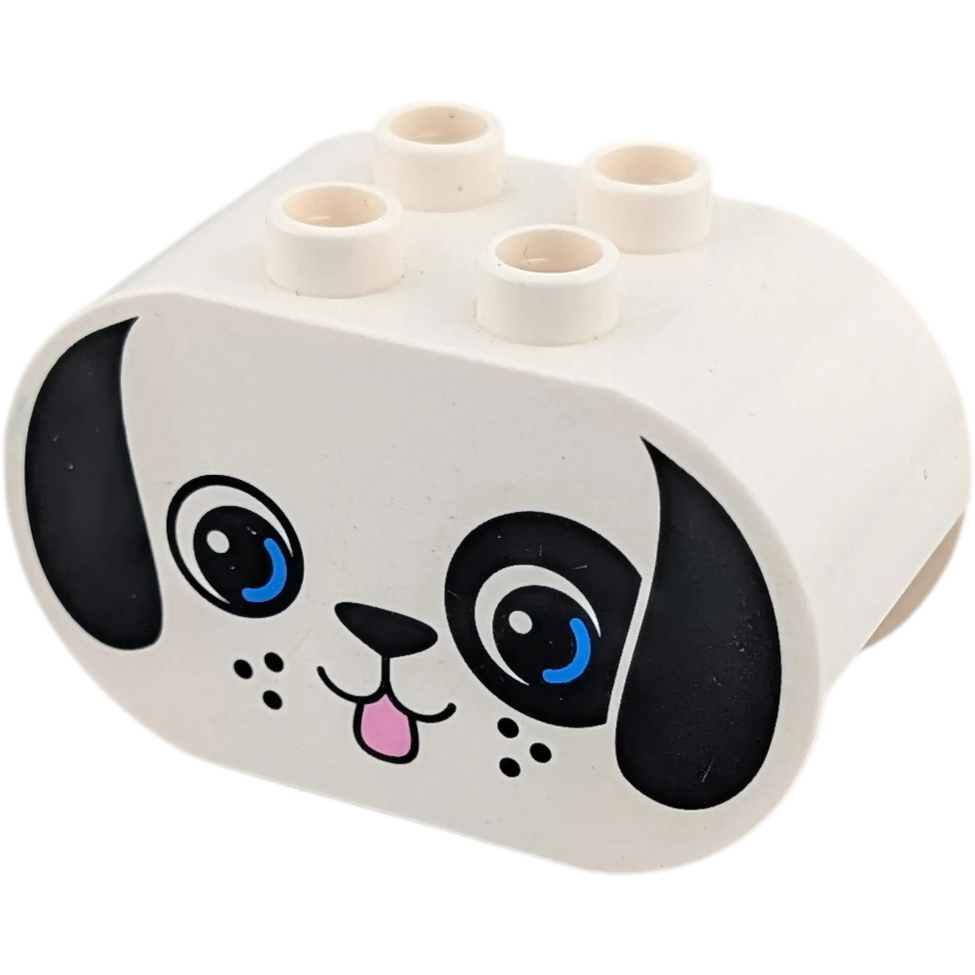 Lego Duplo Stein 2x4x2 abgerundet 6448 Weiß mit Hundegesicht Zunge