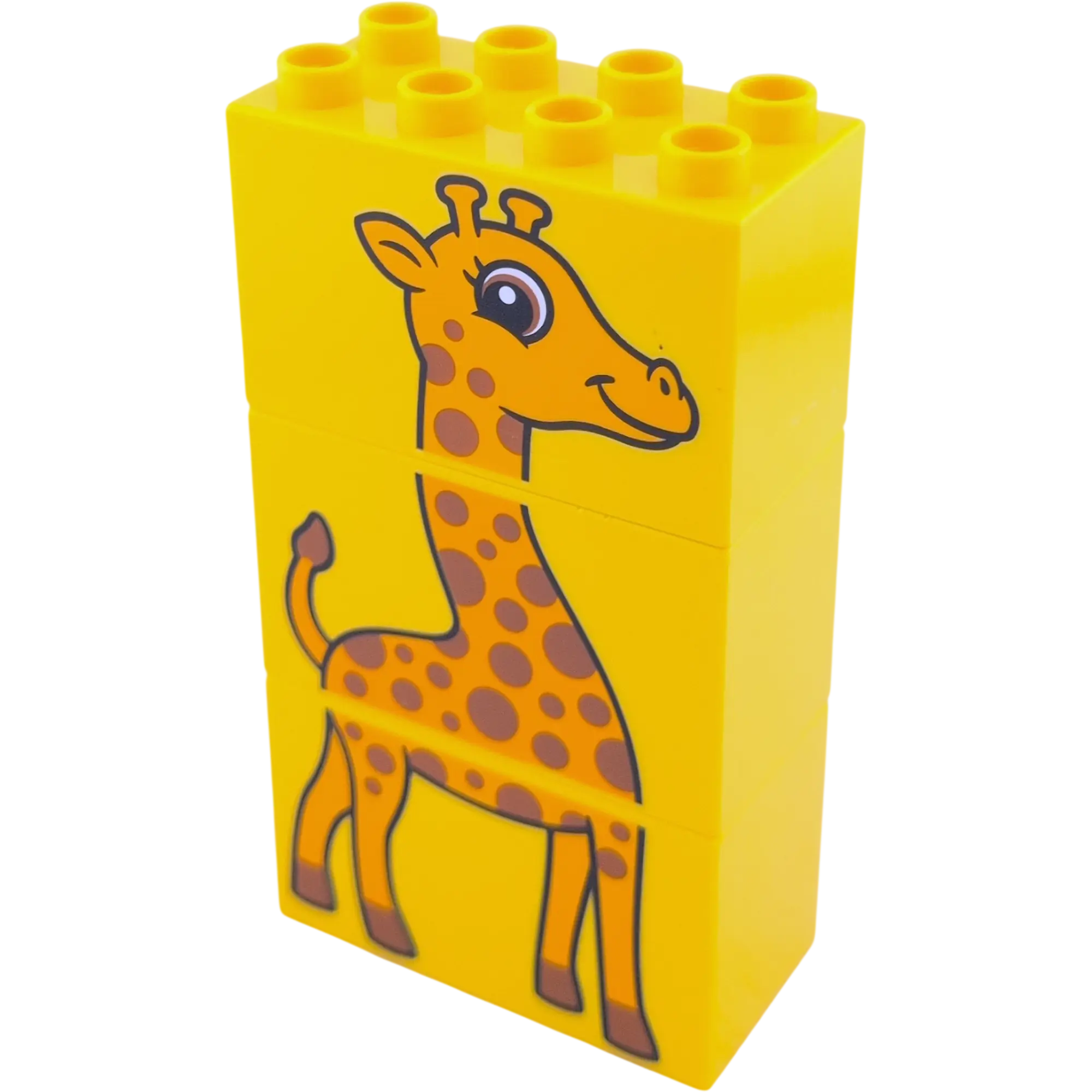 Lego Duplo 2x4x2 Doppelstein 31111 Gelb Bedruckt mit Giraffe 3 Teilig
