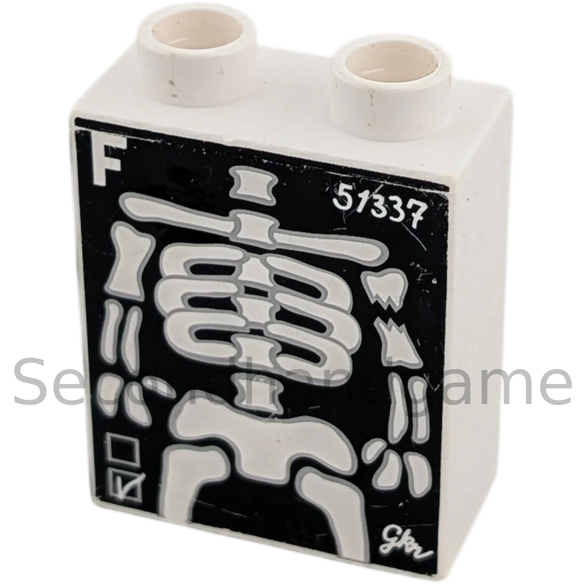 Lego Duplo 1x2 Stein Weiß mit Skelett Röntgengerät