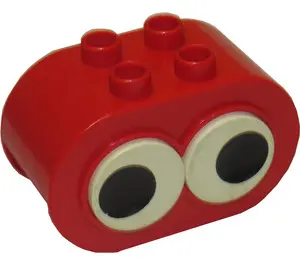 Lego Duplo Stein 2x4x2 abgerundet bewegliche 3D Augen Rot 6448