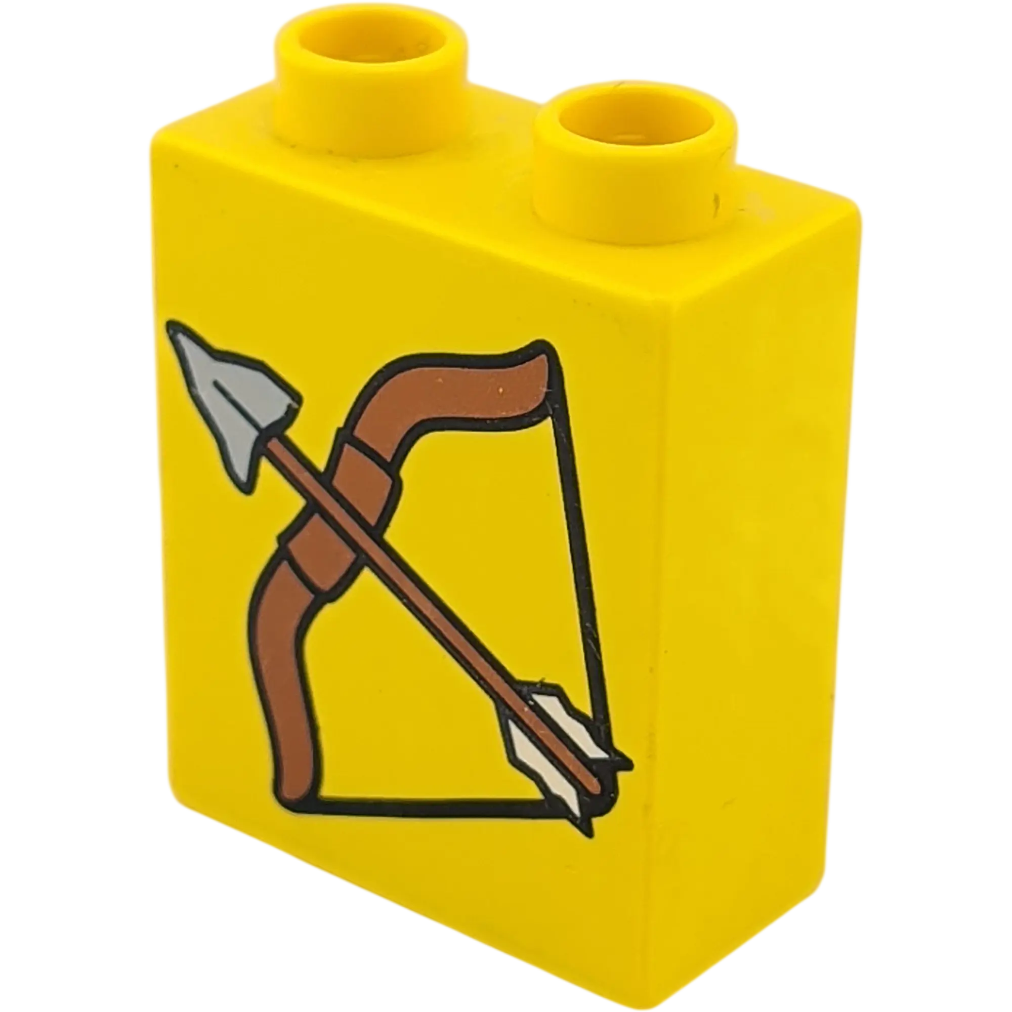 Lego Duplo 4066 Stein 1x2x2 Gelb mit Pfeil und Bogen