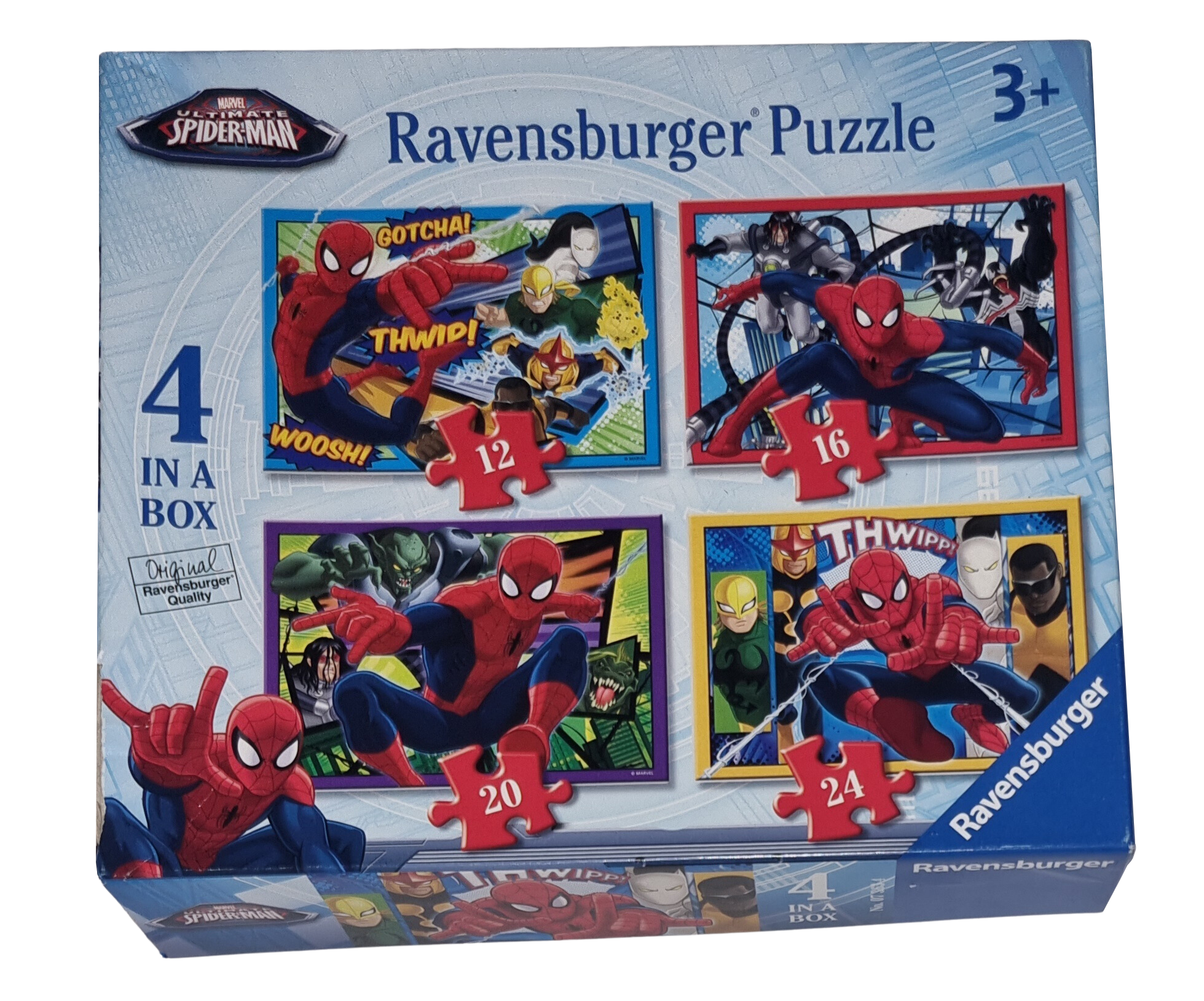 Ravensburger Spiderman 4 Puzzle in a box 073634 Ultimate Spider-Man