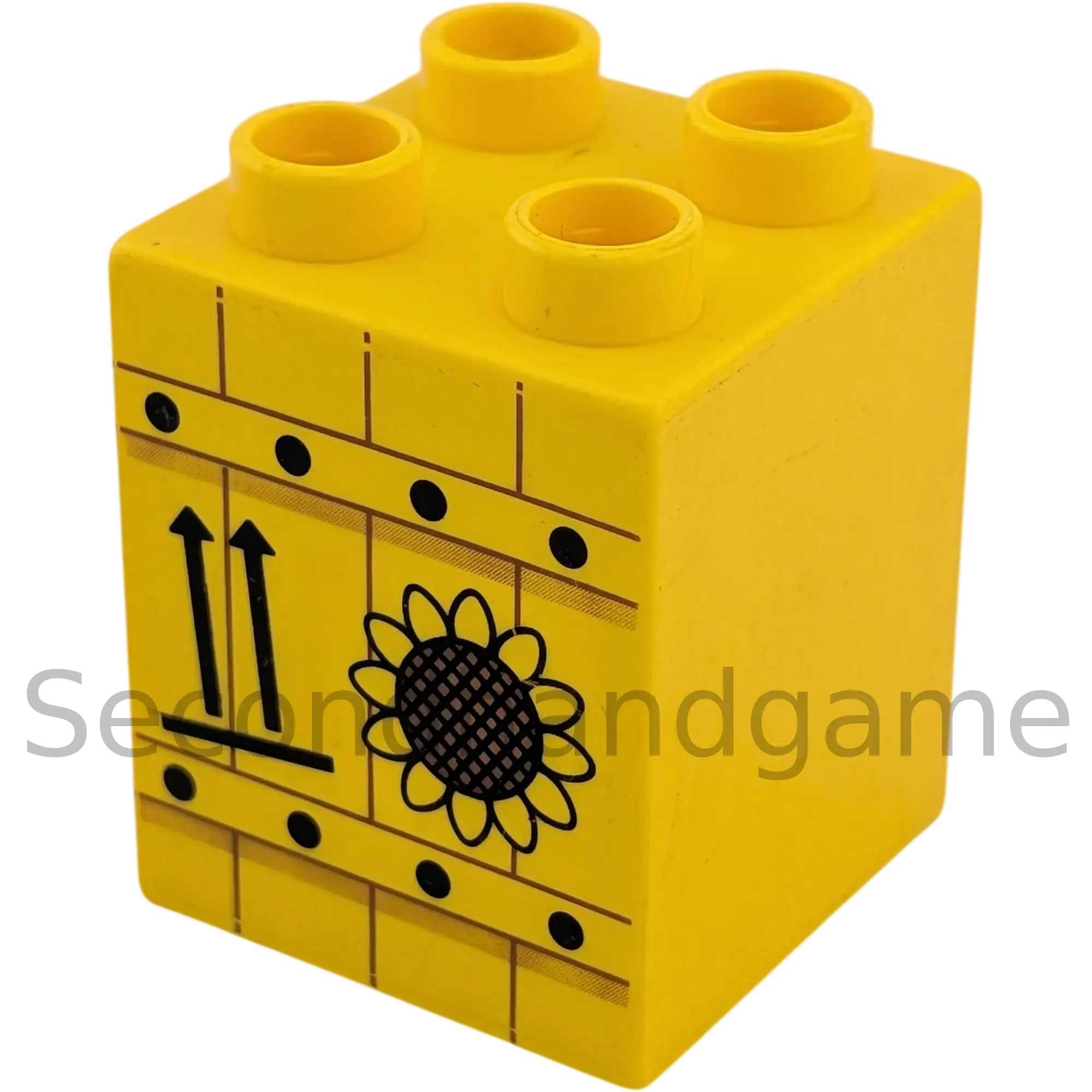 Lego Duplo 2x2x2 Doppelstein Gelb Zaun mit Sonnenblume