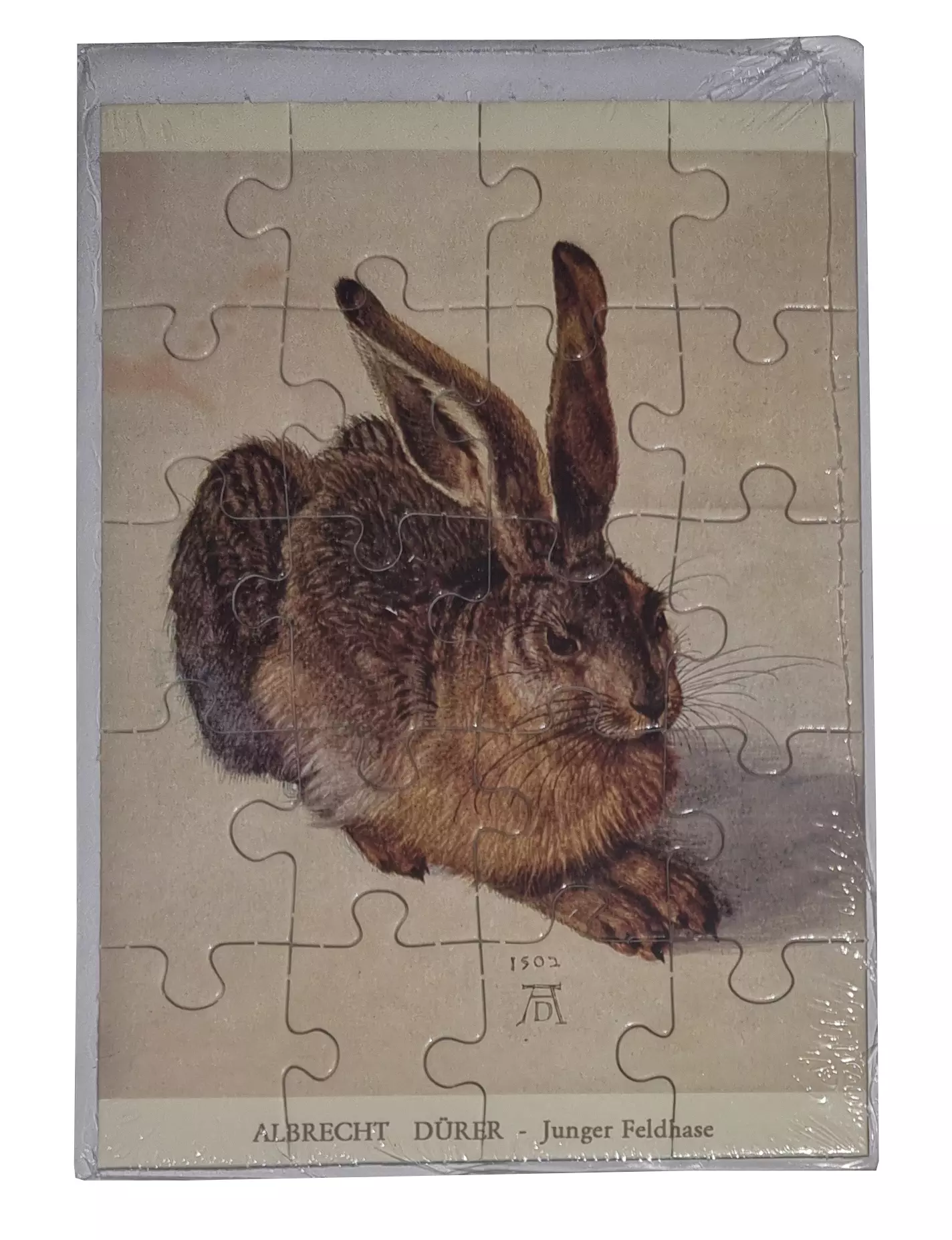 Albrecht Dürer Junger Feldhase Puzzle 20 Teile Ansichtskarte mit Umschlag