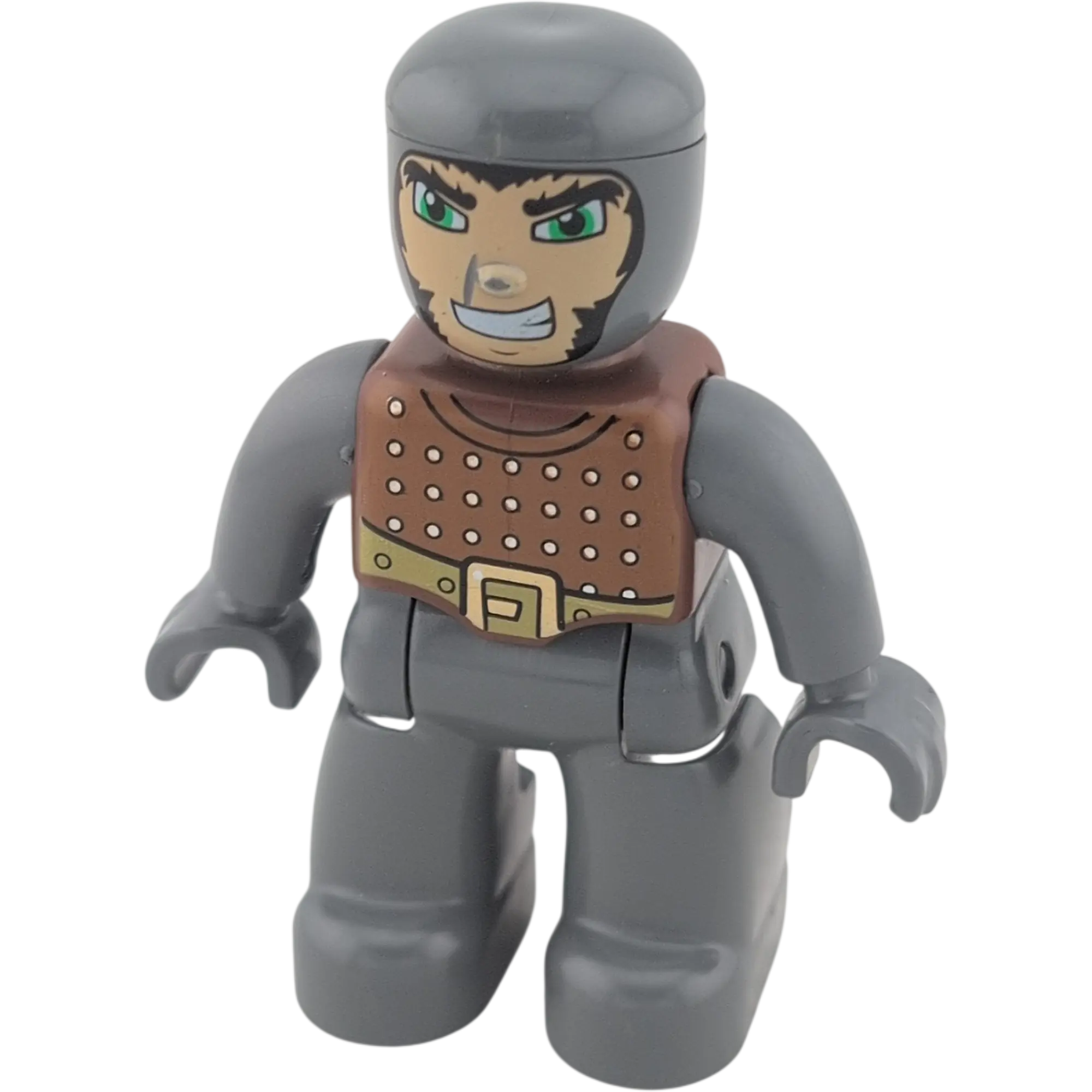 Lego Duplo Mann Ritter mit Kettenhemd Braun Grau