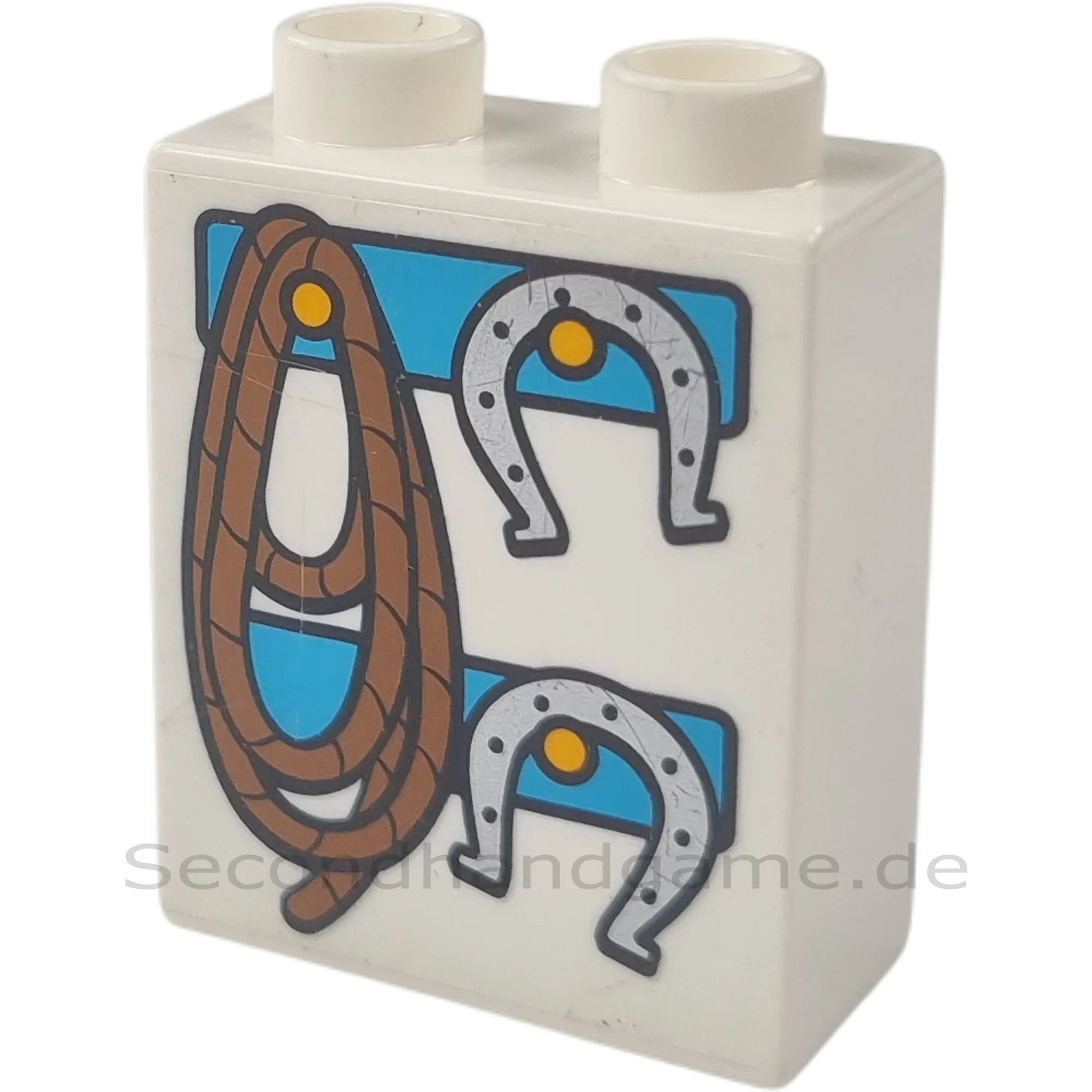 Lego Duplo 4066 Stein 1x2x2 Weiß Hufeisen Seil