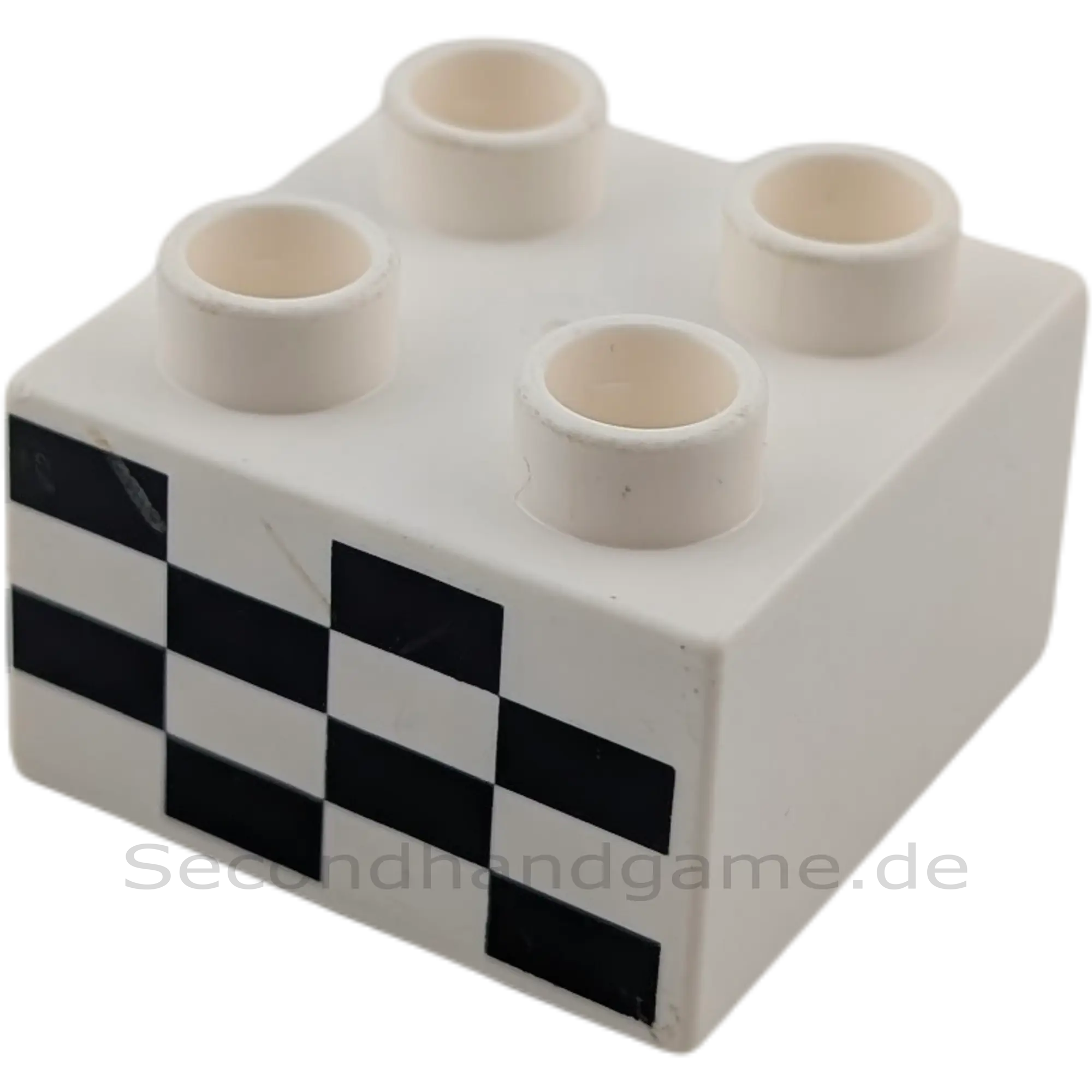 Lego Duplo 2x2 Schwarz Weiß Start Zielstein 3437