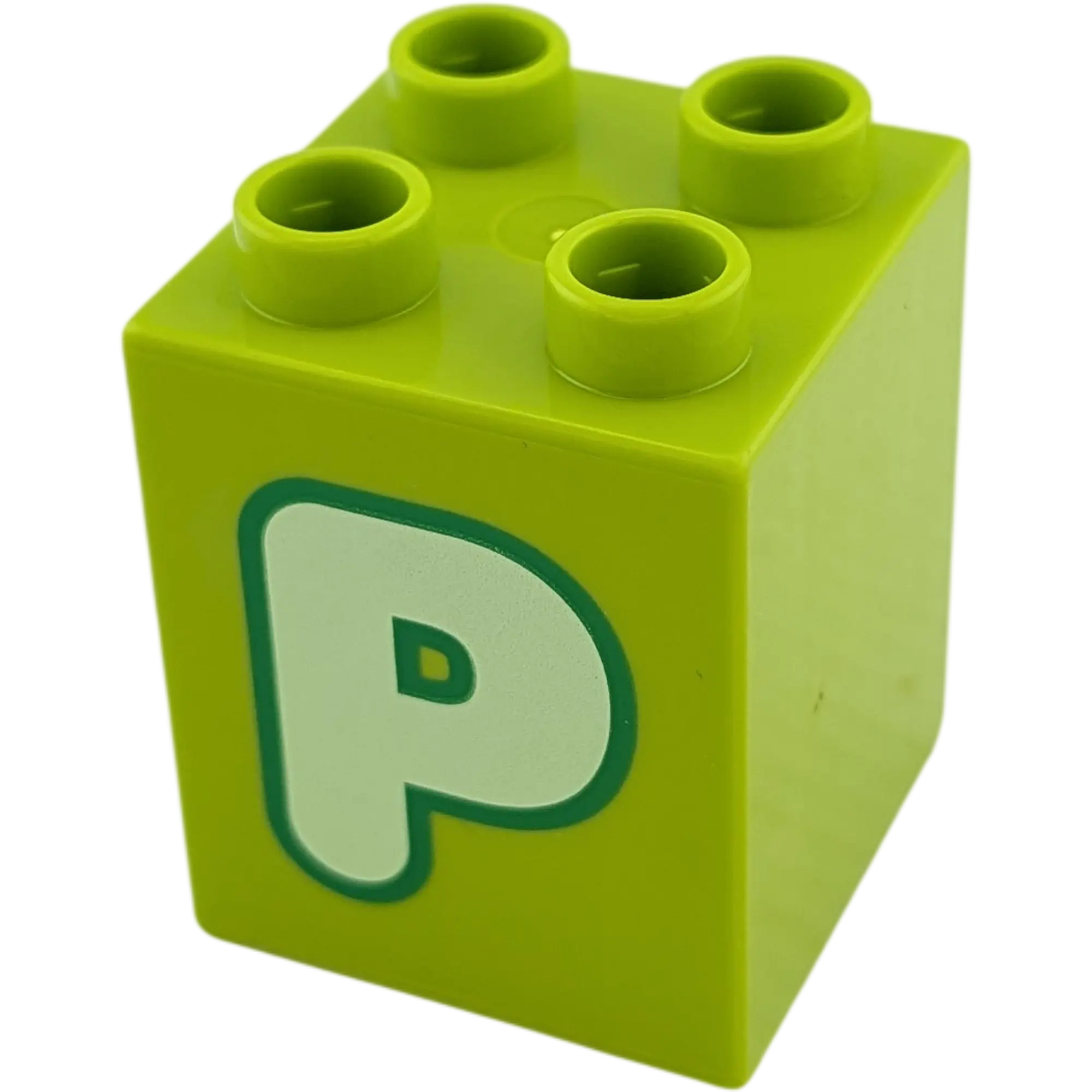 Lego Duplo 2x2x2 Stein Lime Buchstabe P Hellgrün