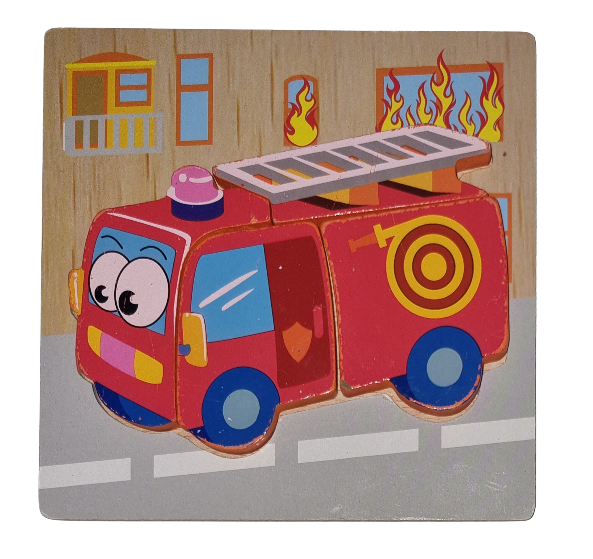 Holzpuzzle Feuerwehrauto 4 Teile