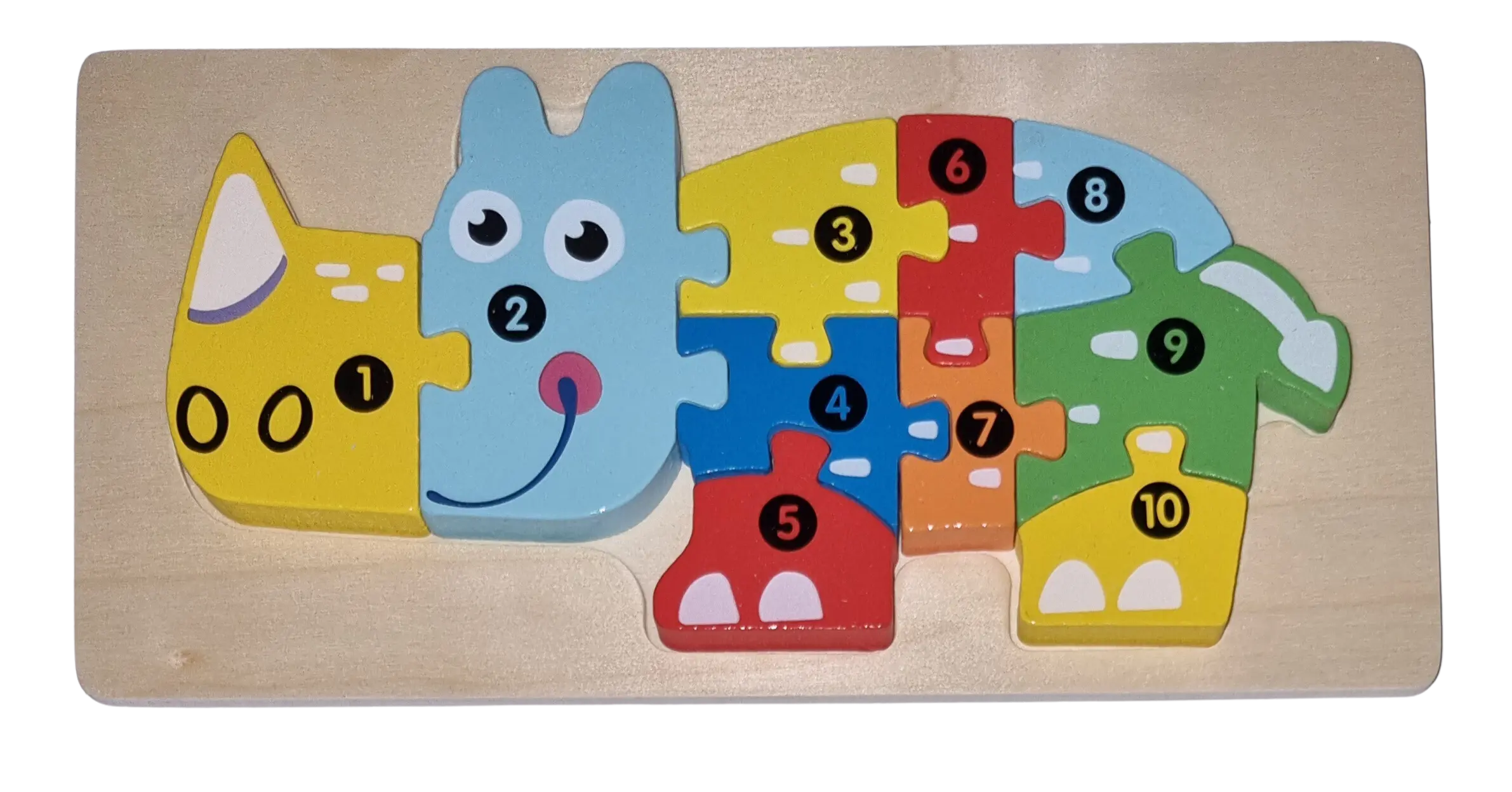 Legepuzzle Holzpuzzle 3D Puzzle Nashorn 10 Teile