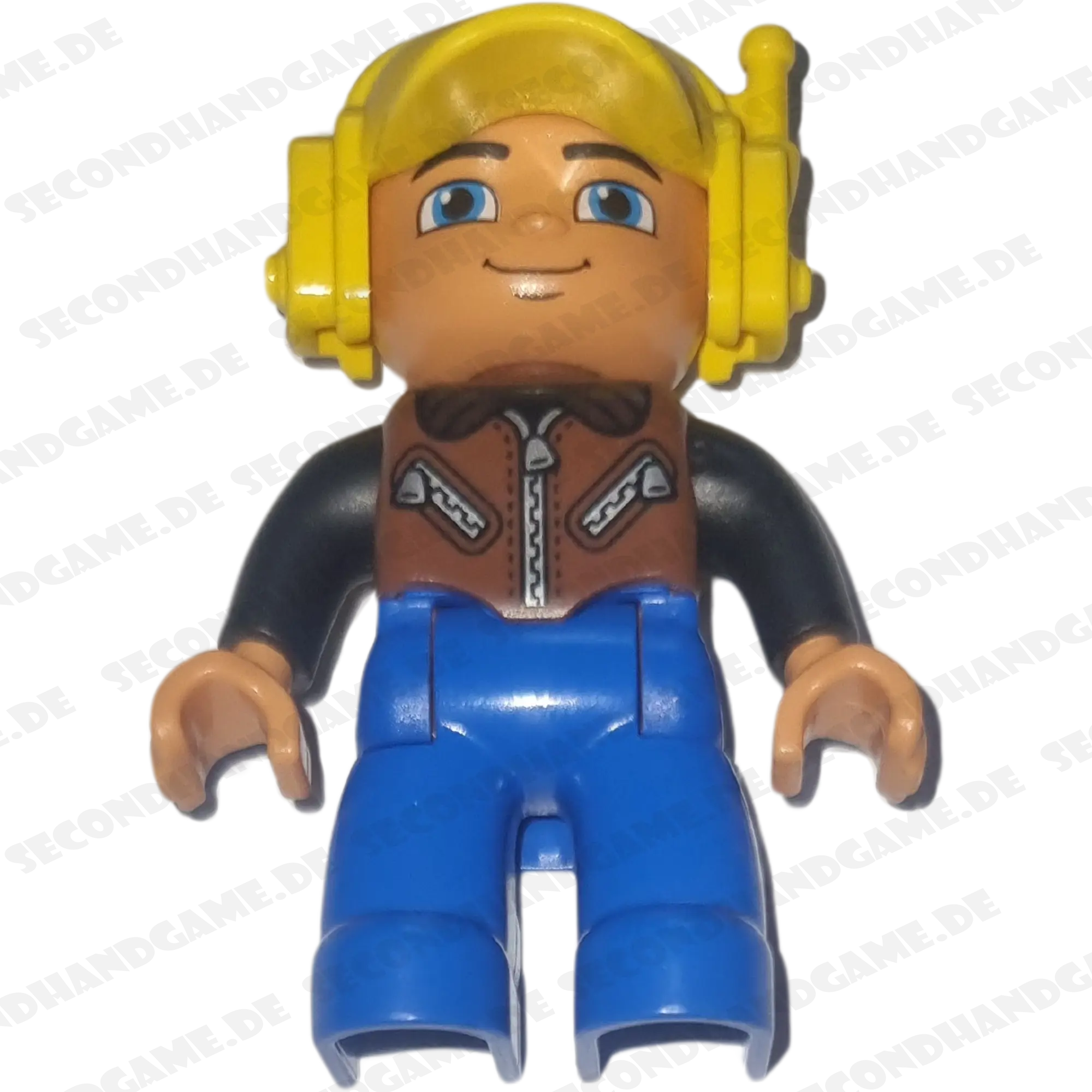 Lego Duplo Figur 524H6 Mann mit brauner Weste Headset blaue Hose