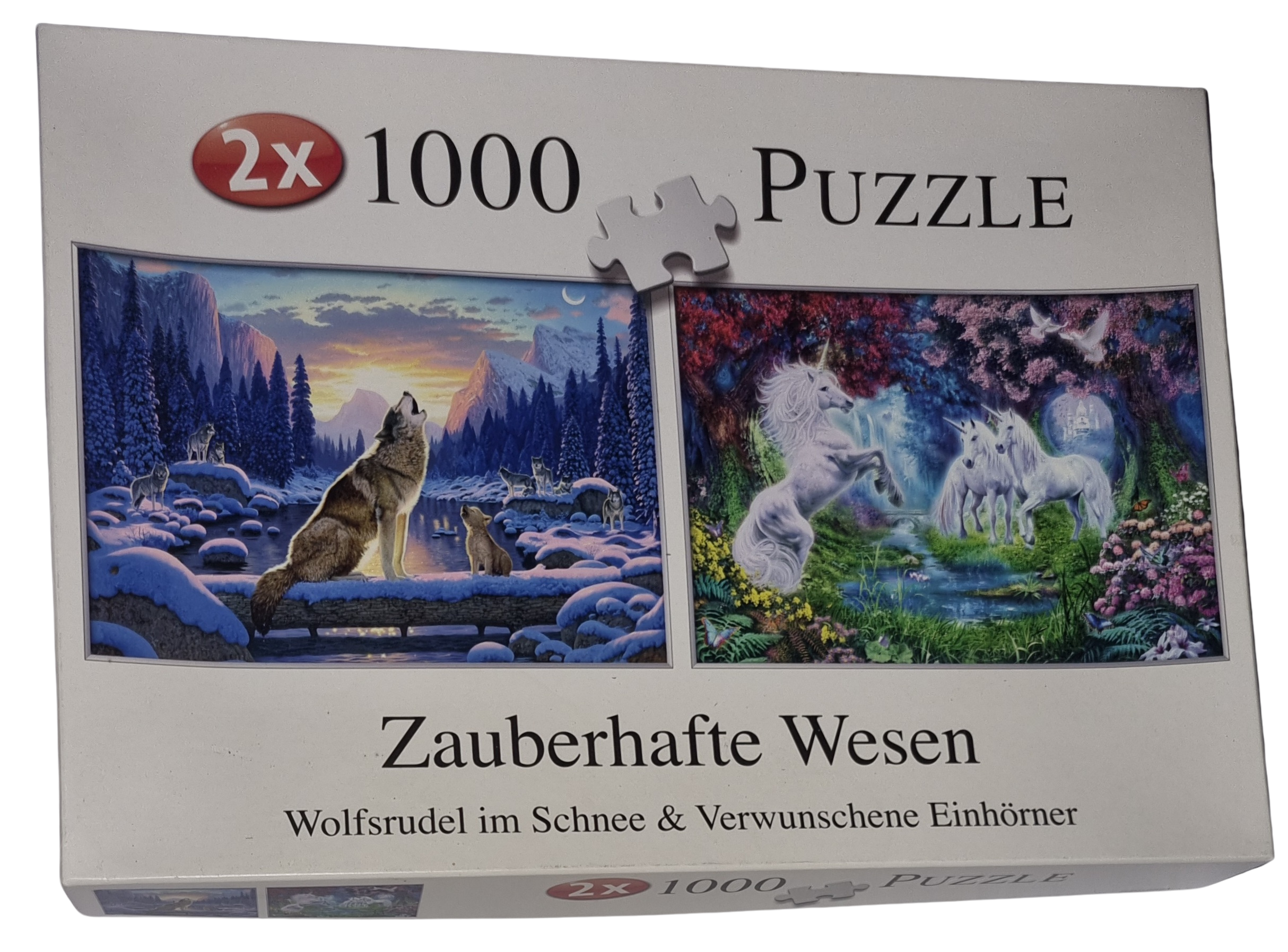 Fx Schmid Puzzle 2x1000 Teile 11006377 Wolfsrudel Verwunschene Einhörner