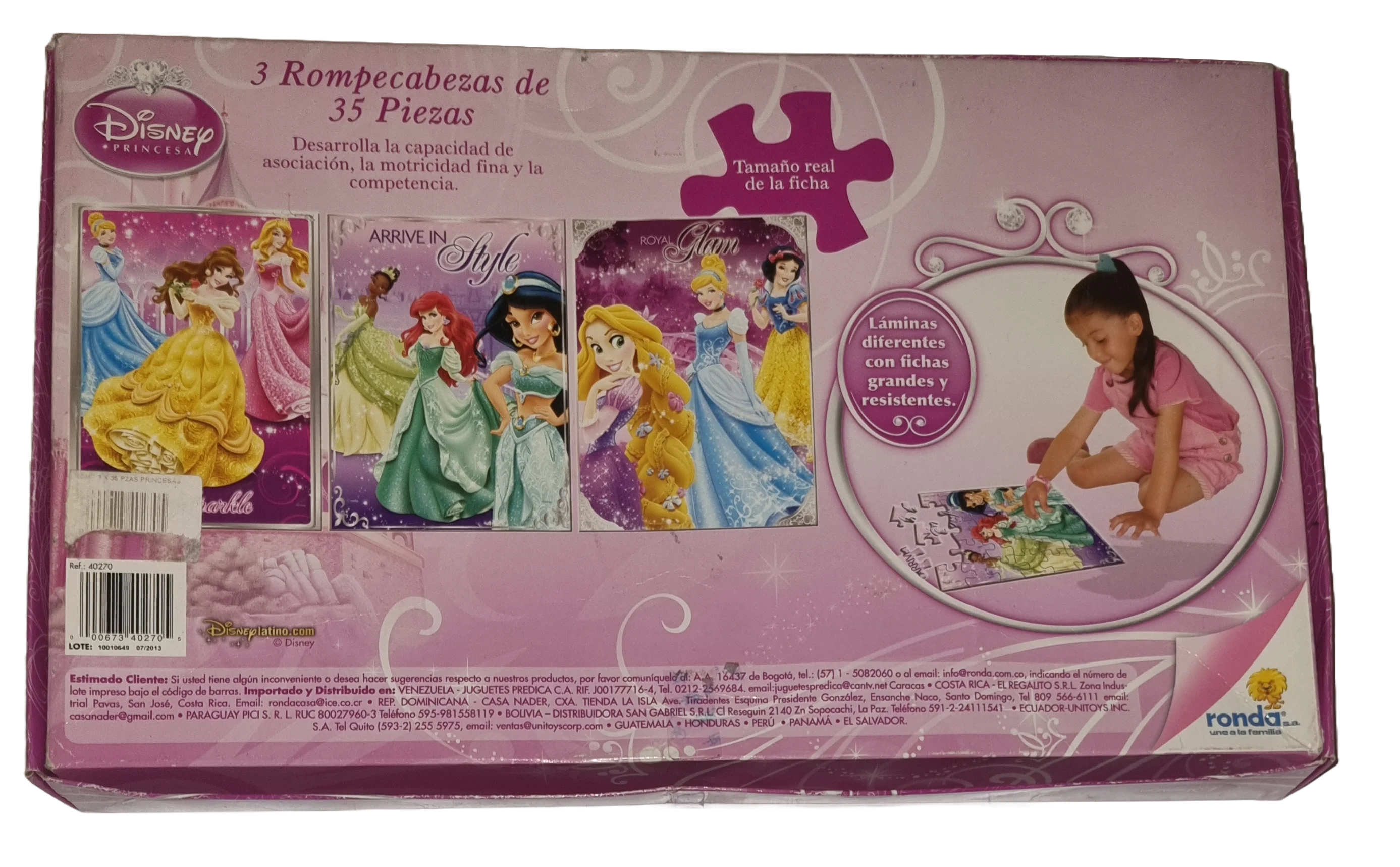 Disney Princesa 3 Rompecabezas de 35 Piezas