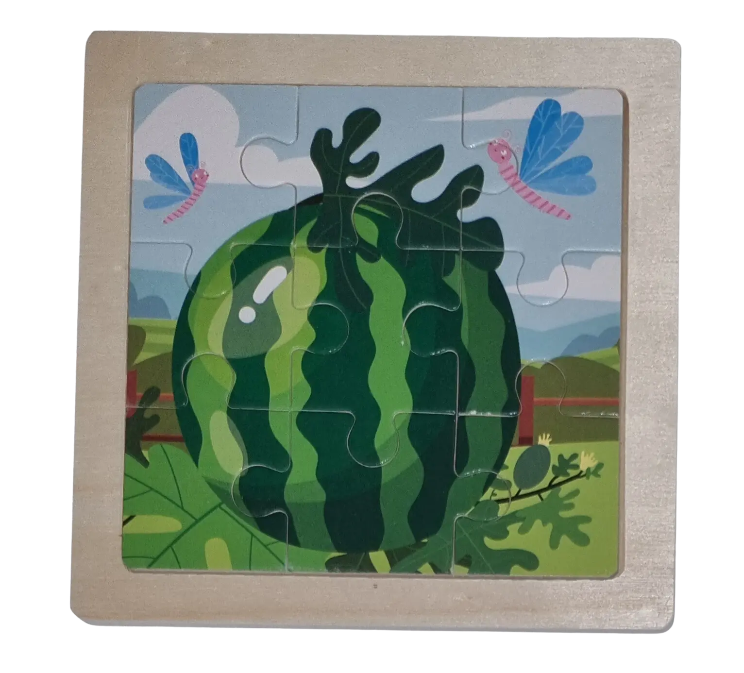 Legepuzzle Holzpuzzle 9 Teile Wassermelone