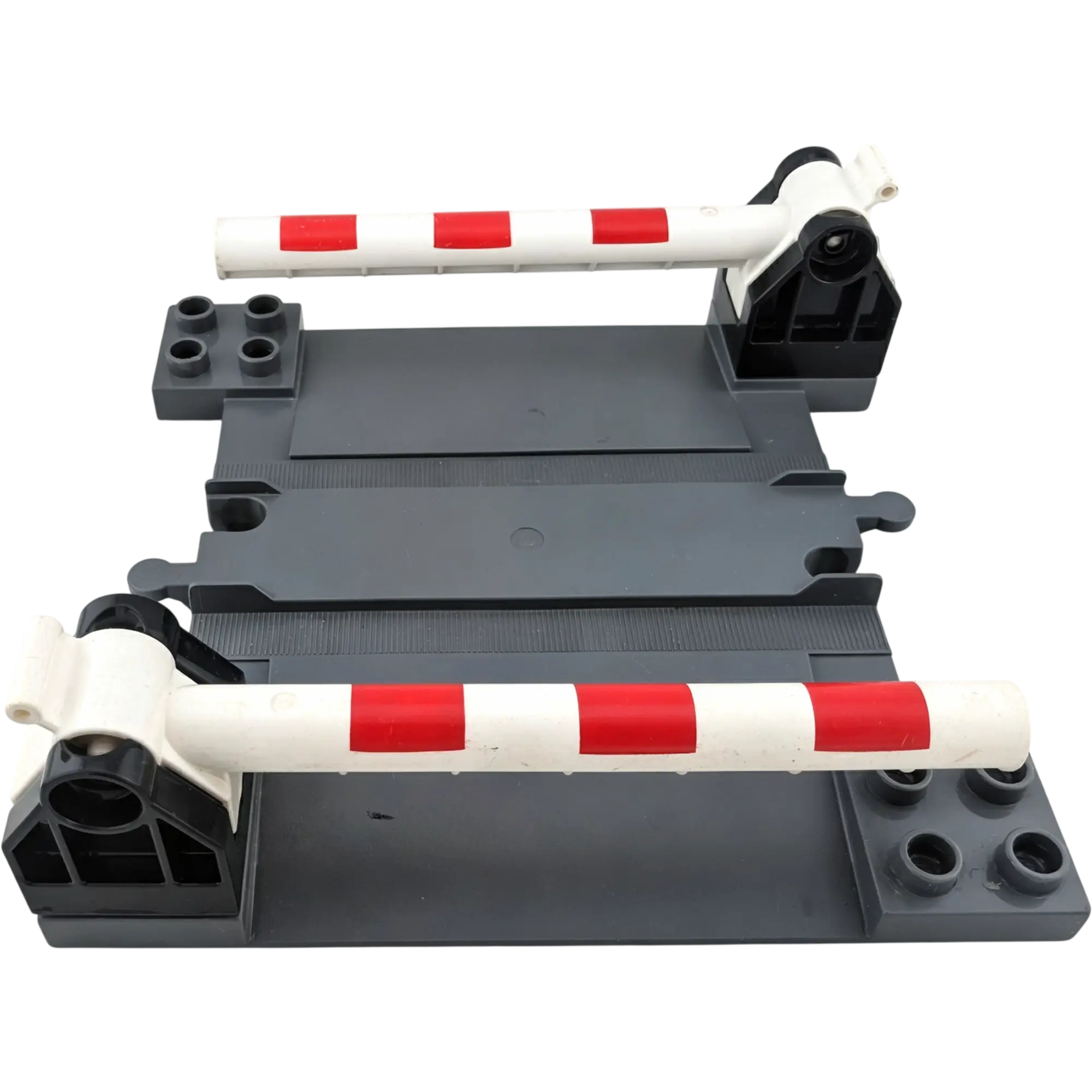Lego Duplo Schiene Bahnübergang Dunkelgrau Schranke Schwarz Rot Weiß