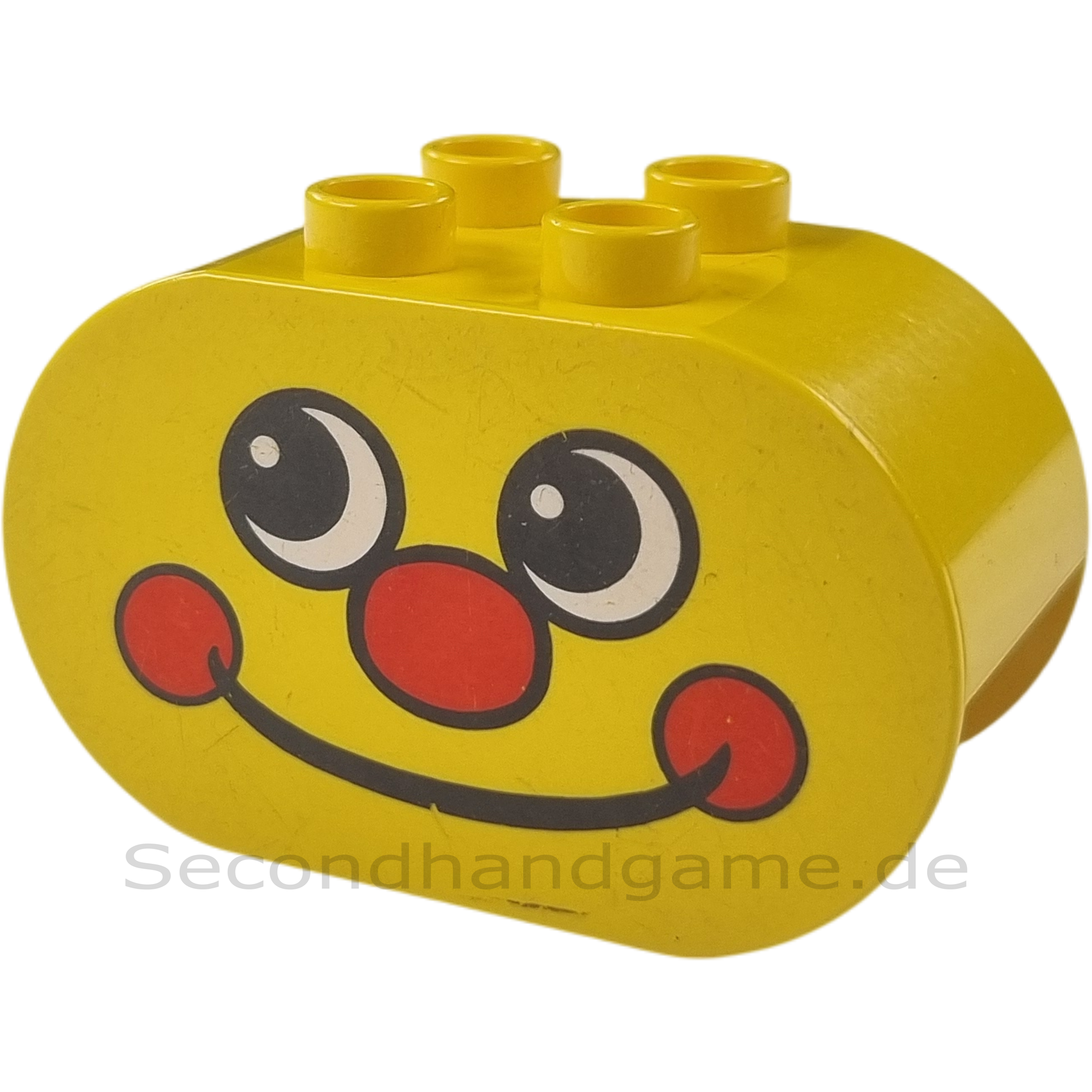Lego Duplo Stein 2x4x2 Gelb abgerundet lächelndes Gesicht 6448