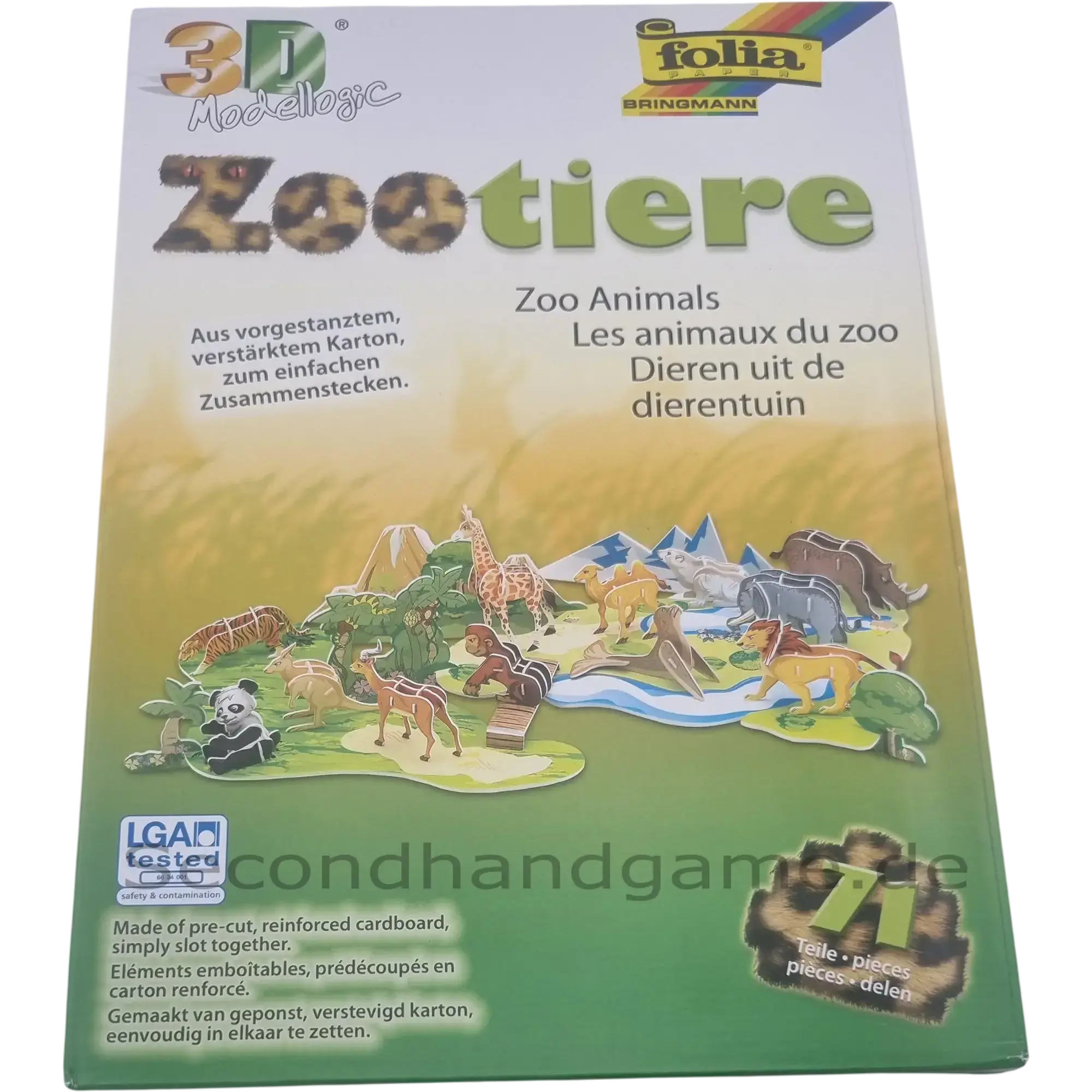 folia Bringmann 3D ModelLogic Zootiere 71 Teile 32001, ab 3 Jahren