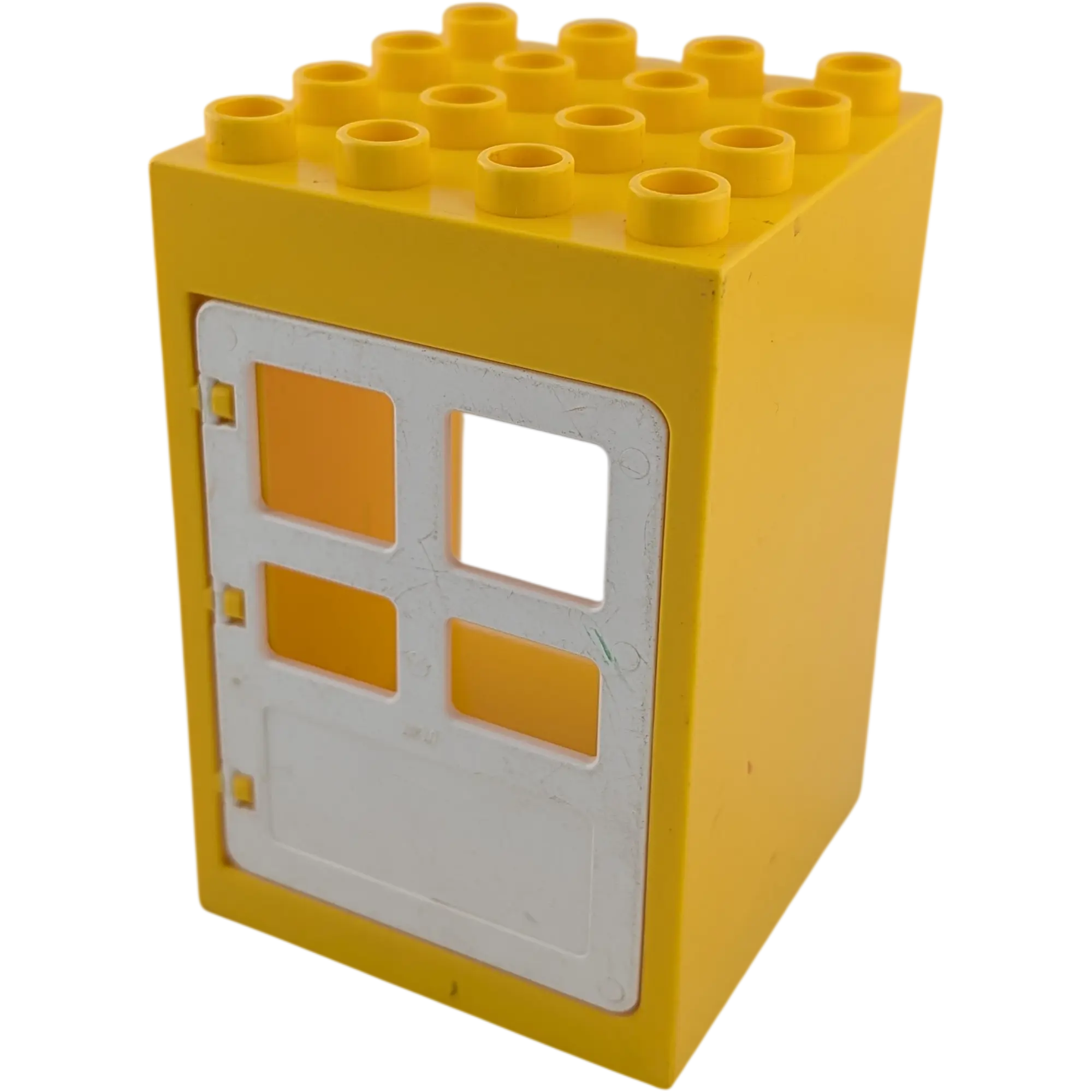 Lego Duplo 4x4 Hauswand Gelb mit weißer Tür