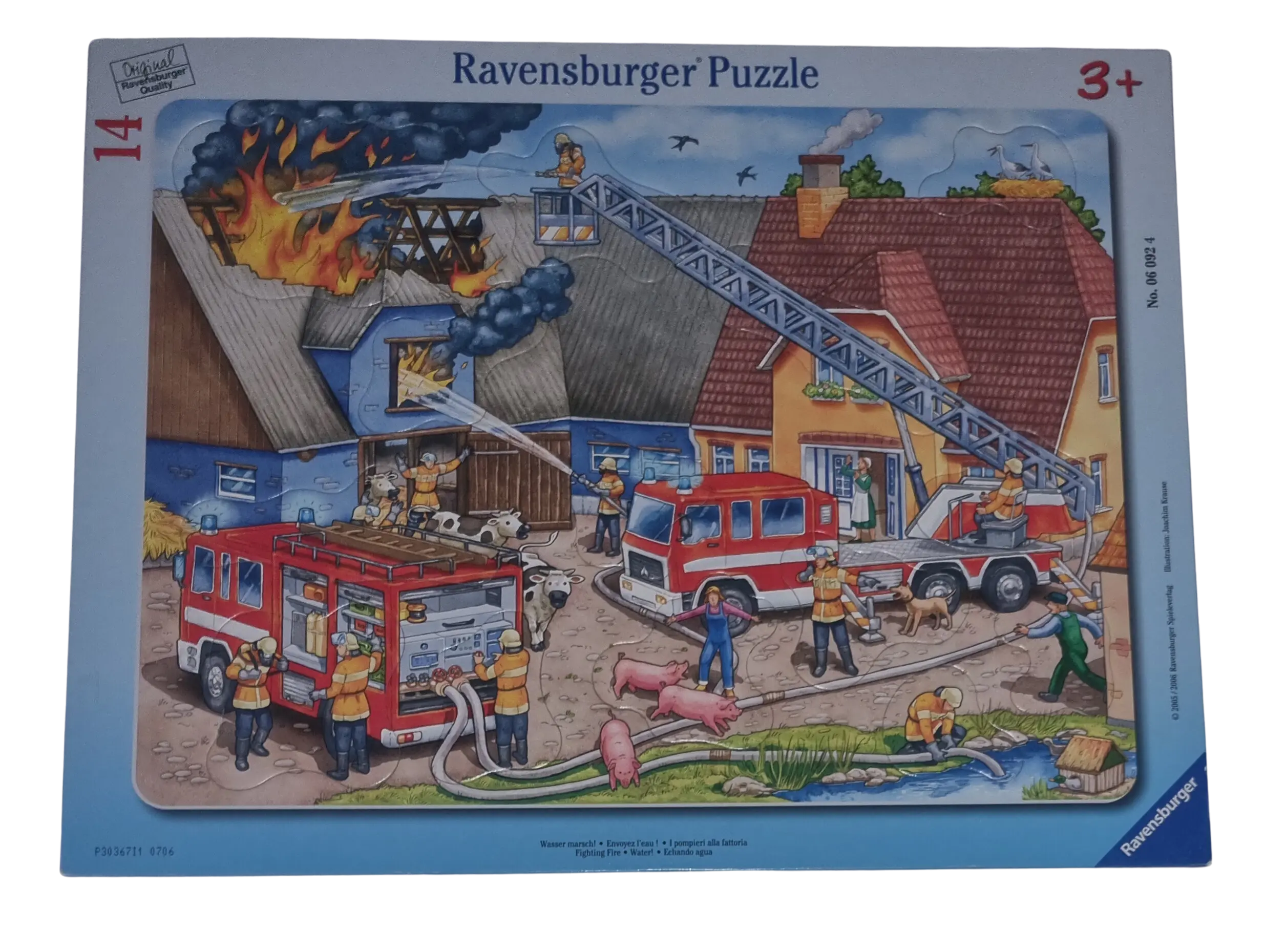 Ravensburger Rahmenpuzzle Feuerwehr 060924 Wasser marsch! 14 Teile