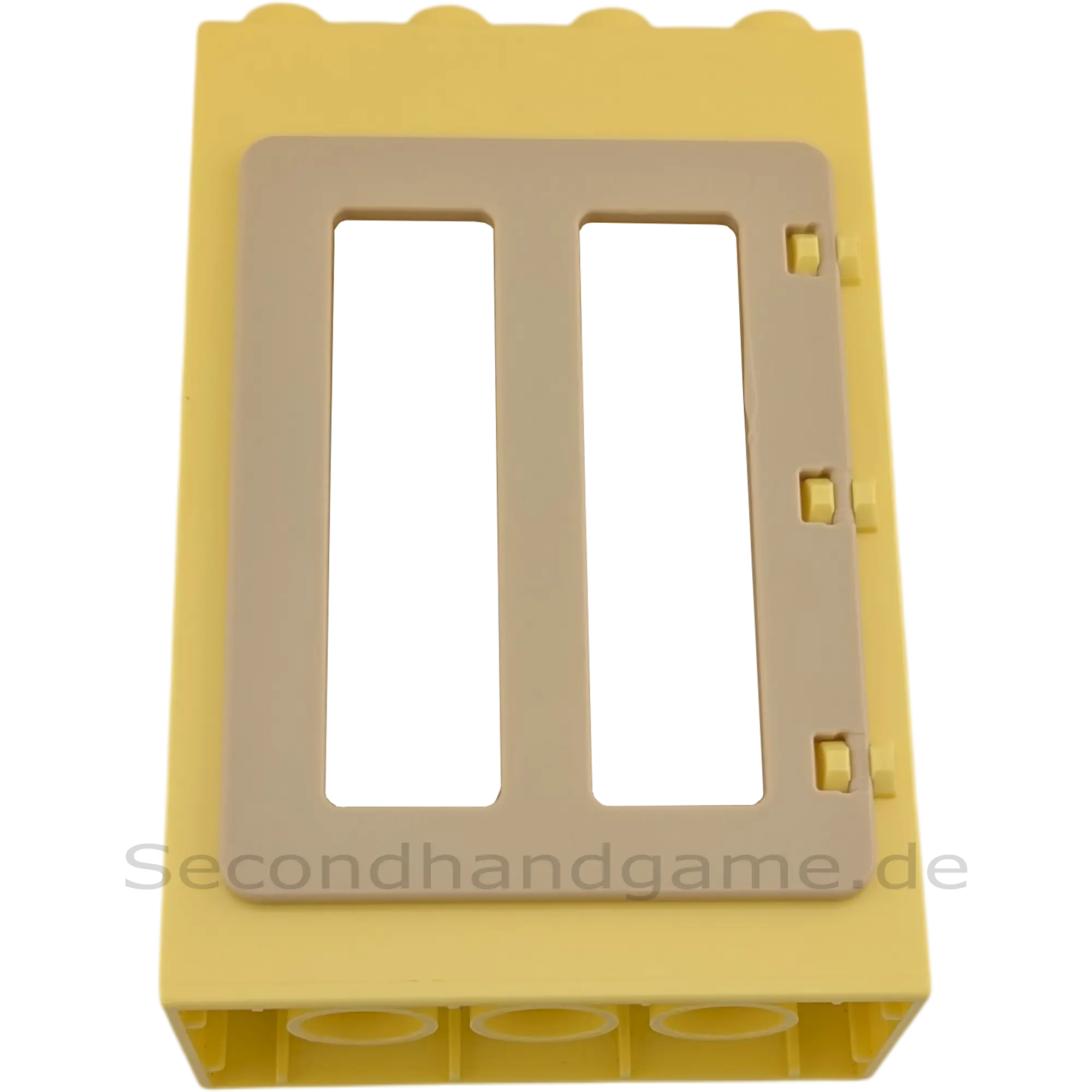 Lego Duplo 2x4 Hauswand Hellgelb mit Tür Beige Balken in der Mitte