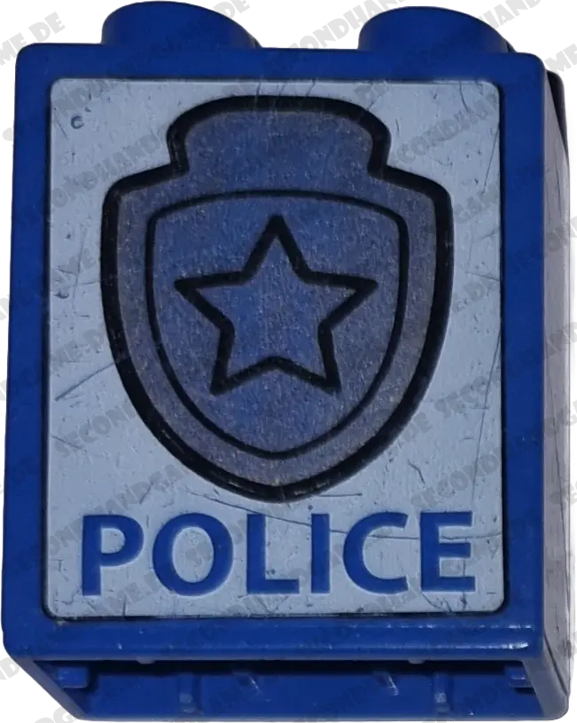 Lego Duplo 4066 Stein 1x2x2 Blau Police B-Ware
