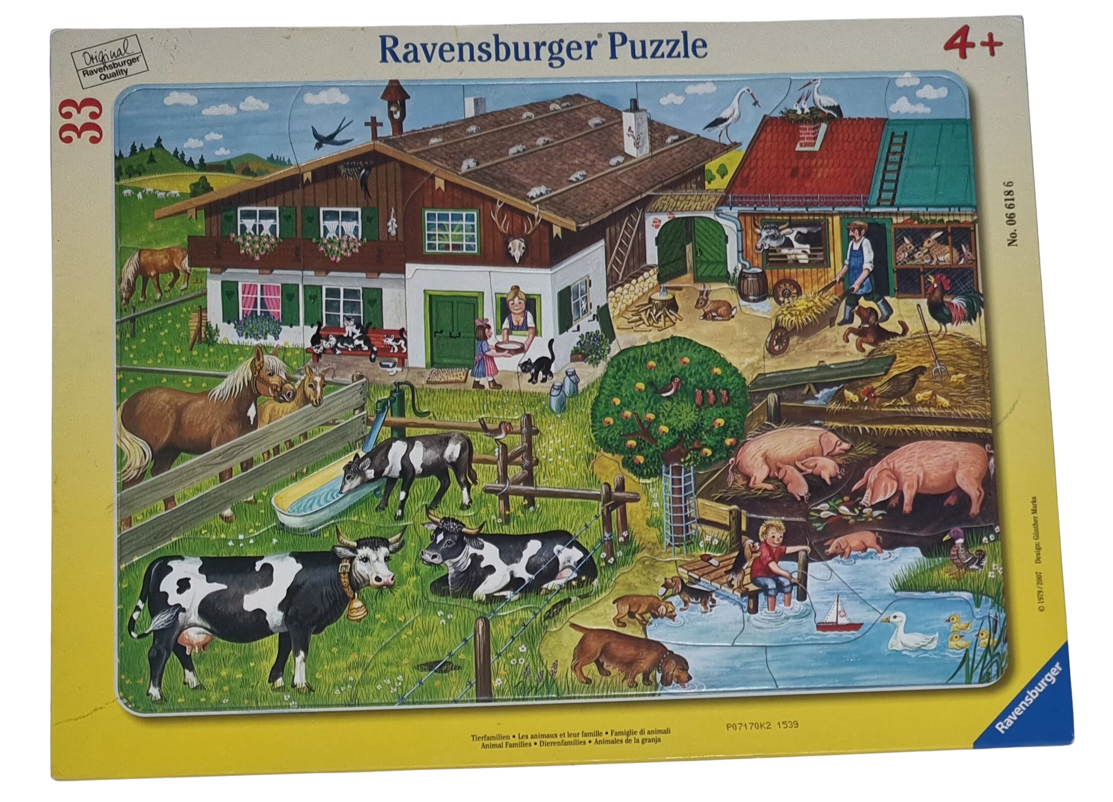 Ravensburger Rahmenpuzzle 33 Teile 066186 Tierfamilien