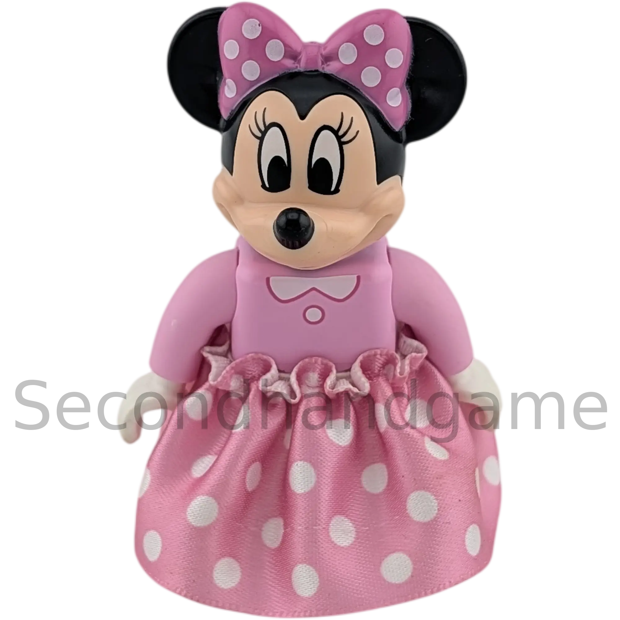 Lego Duplo Disney Minnie Mouse mit Schleife und Rosa Bluse Weiße Hose Rosa Stoffrock mit Punkten