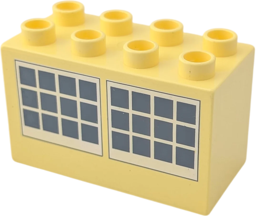 Lego Duplo 2x4x2 Doppelstein 31111 Hellgelb mit zwei Fenstern