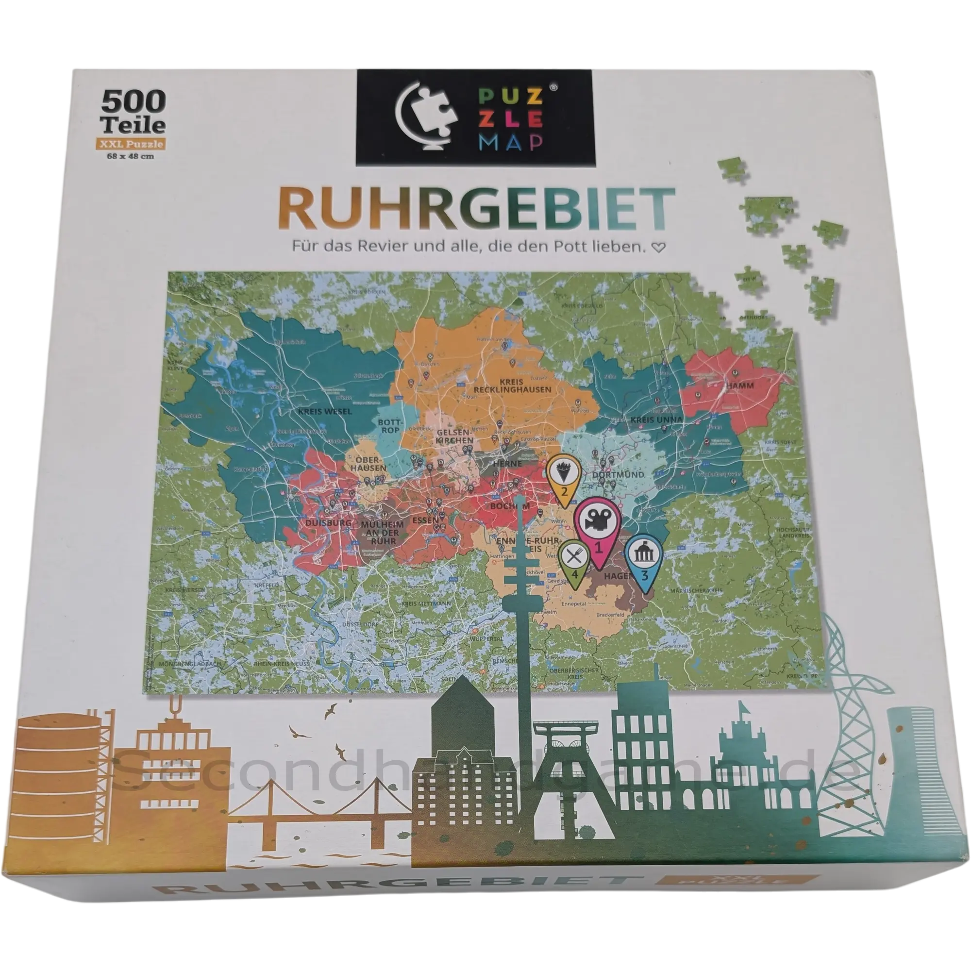 Puzzlemap Ruhrgebiet 500 Teile XXL