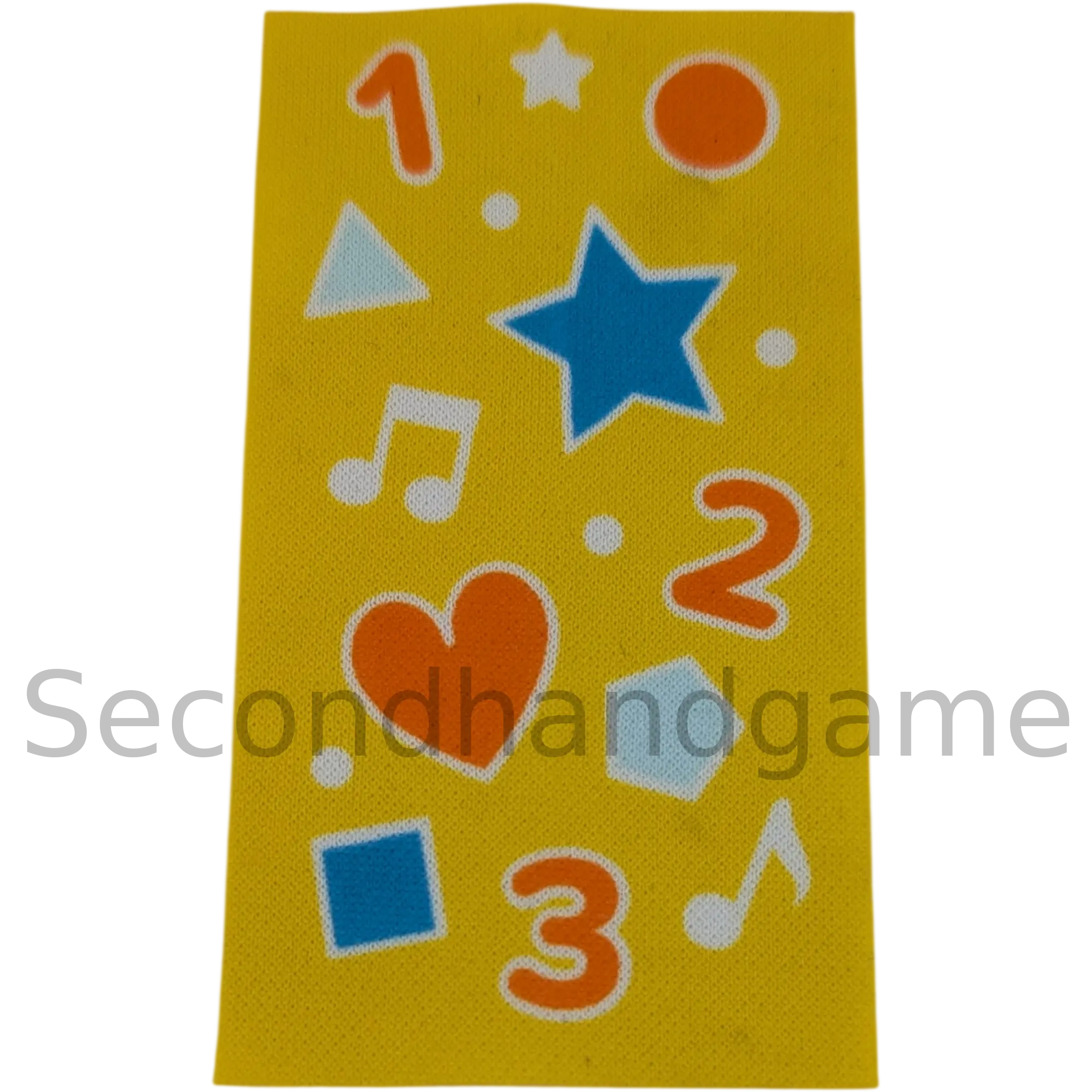 Lego Duplo Stoff Teppich Deko Haus Größe ca. 9x5cm  Gelm mit Zahlen 1-3 Tönen und Sternen