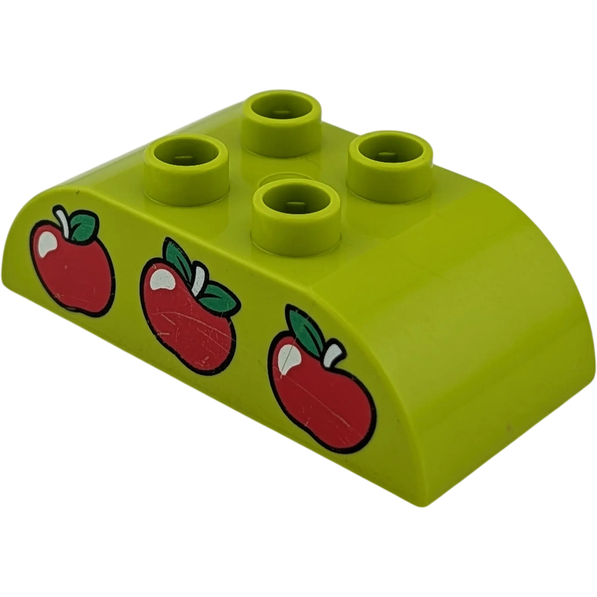 Lego Duplo 2x4 Dachstein 98223 Lime mit Drei Äpfeln