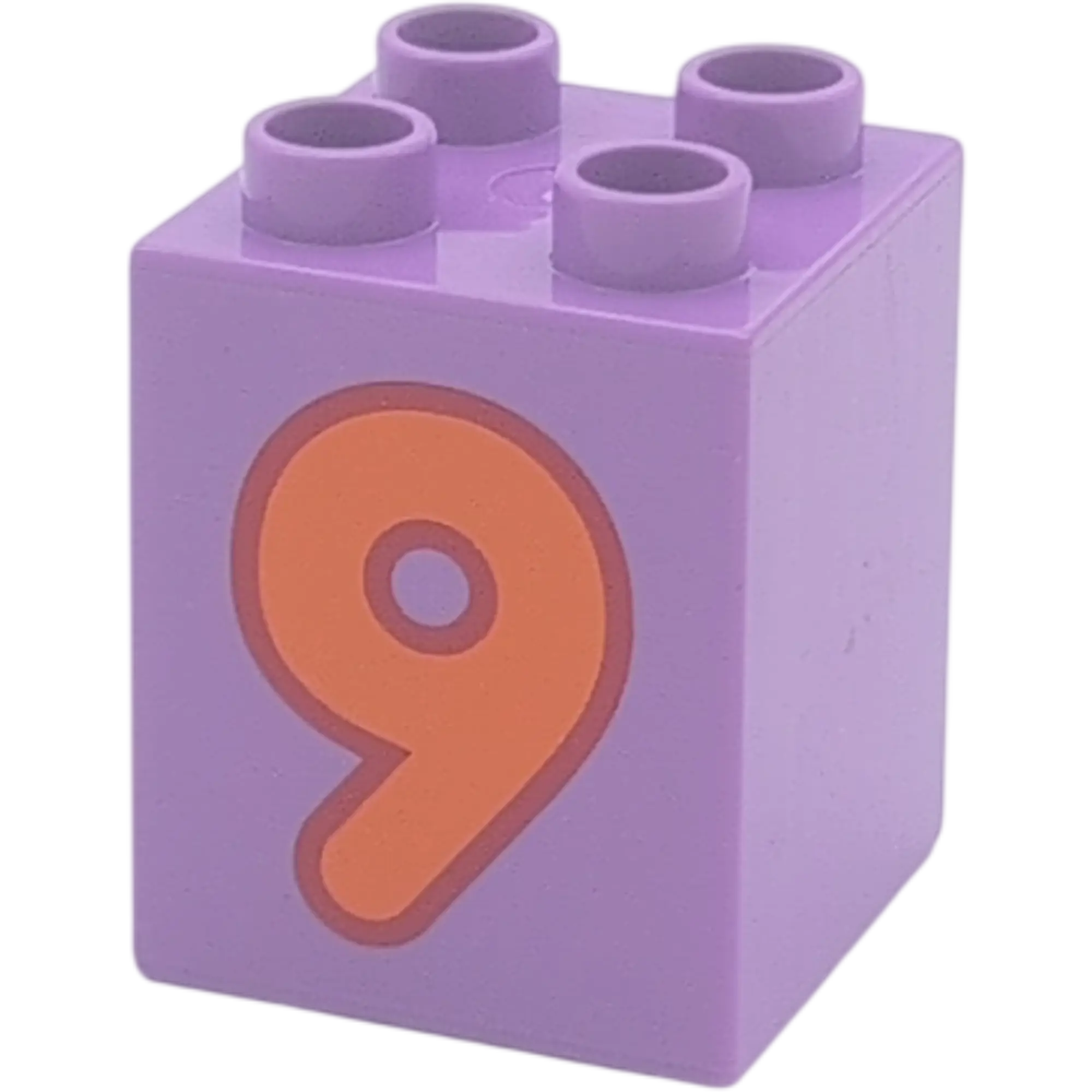 Lego Duplo 2x2x2 Stein Mittellila Zahl Neun