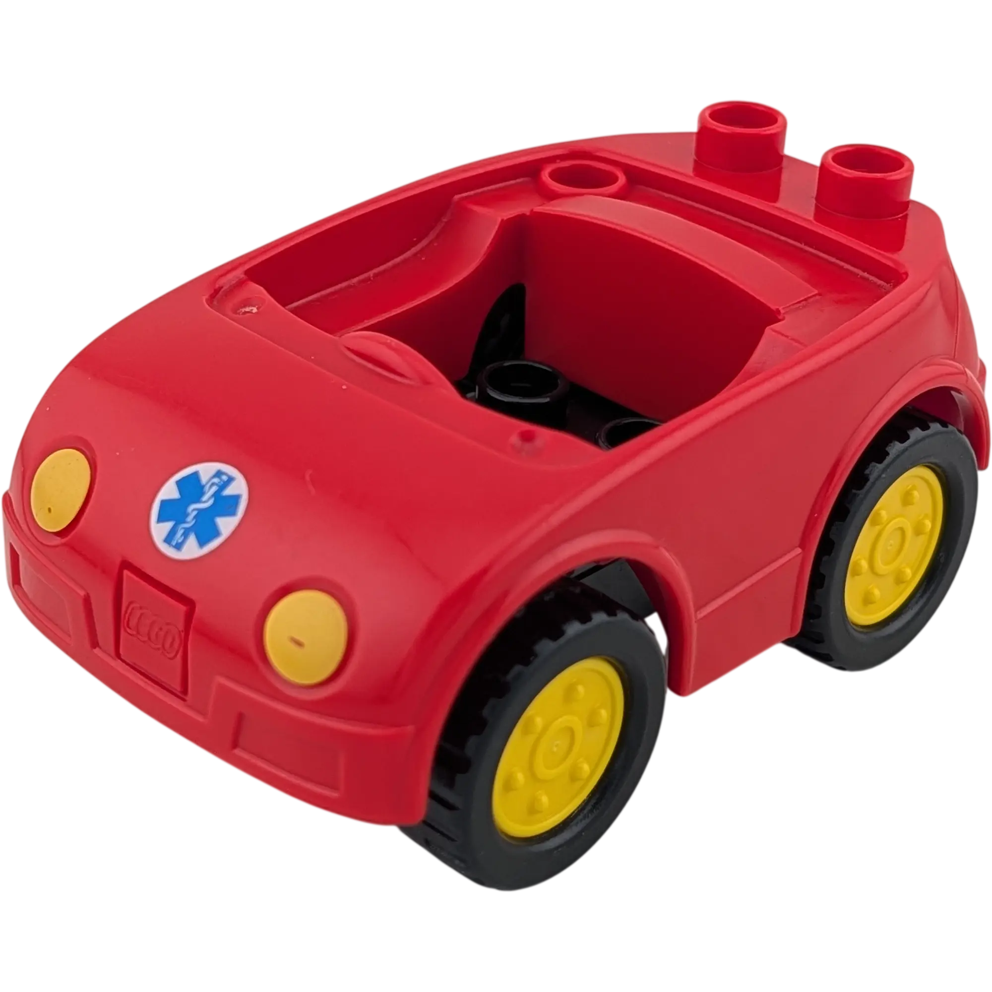 Lego Duplo 41989 Auto Seifenkiste Notarzt Flitzer Rot mit Licht und Schwarz Gelben Rädern