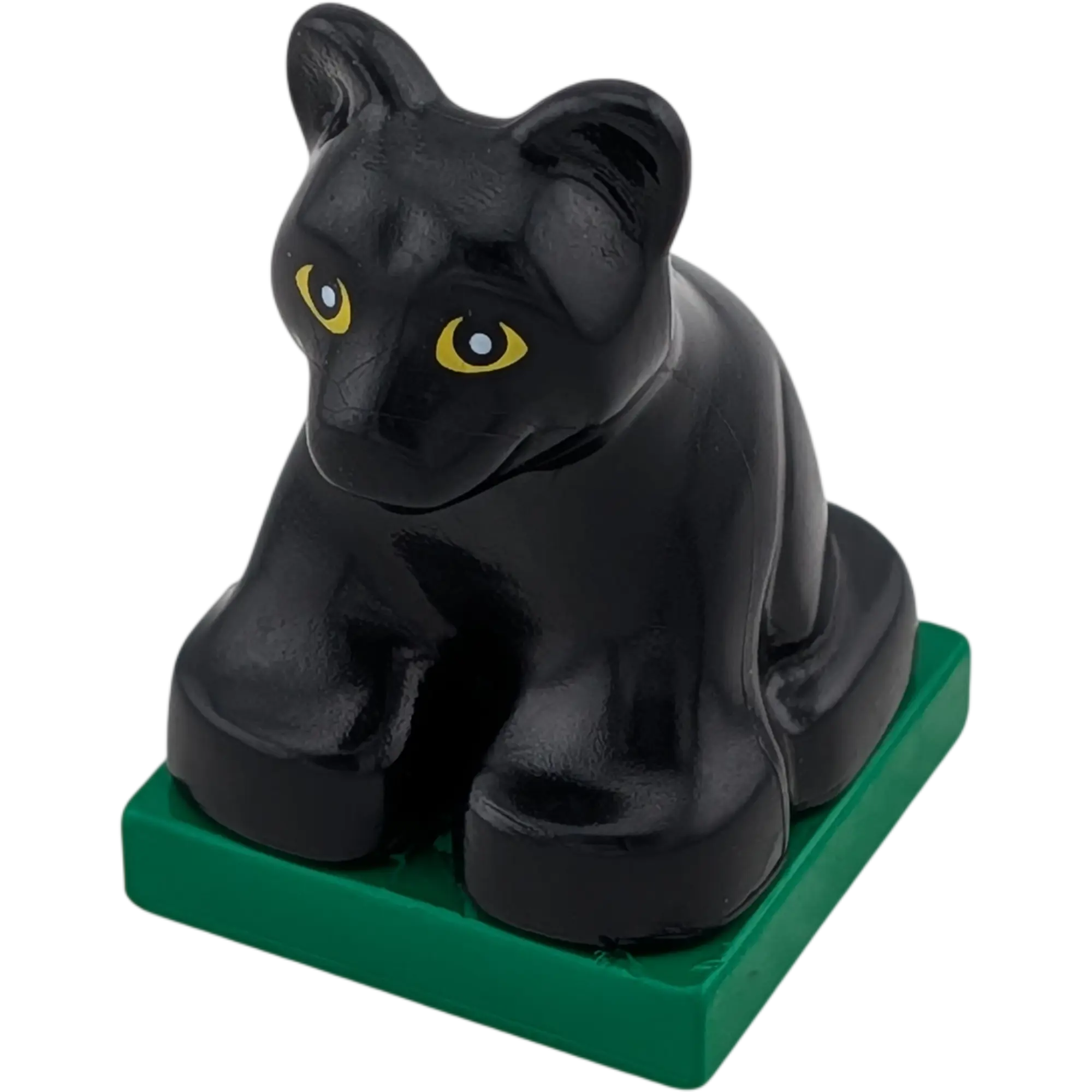 Lego Duplo Schwarzer Tiger auf dunkelgrüner Platte 2334