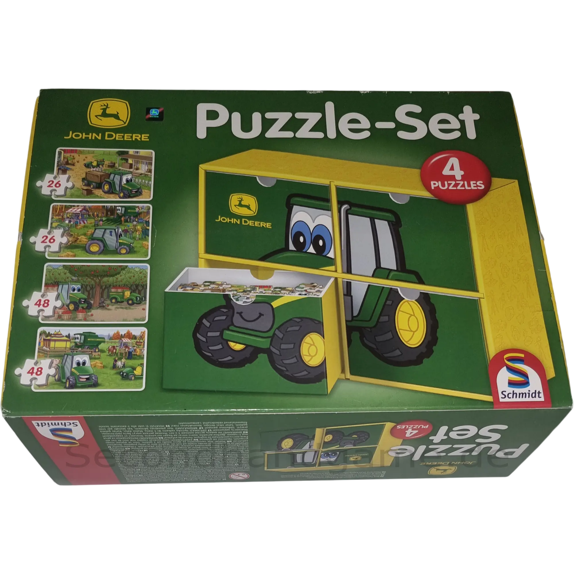 Schmidt Puzzle-Set John Deere 4 Puzzles 2x26Teile und 2x48Teile 56505