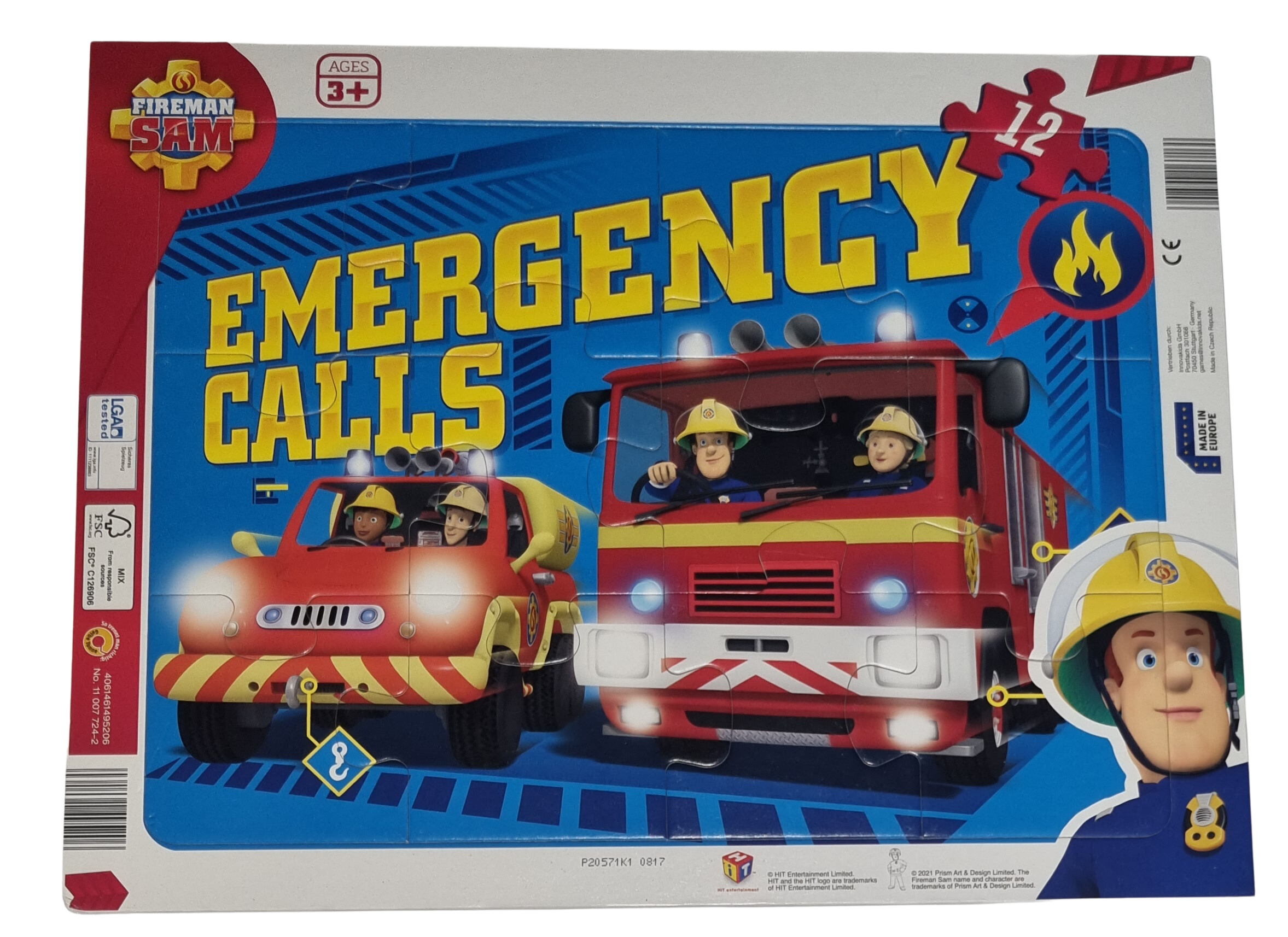 Innovakids Rahmenpuzzle Feuerwehrmann Fireman Sam 12 Teile Emergency calls