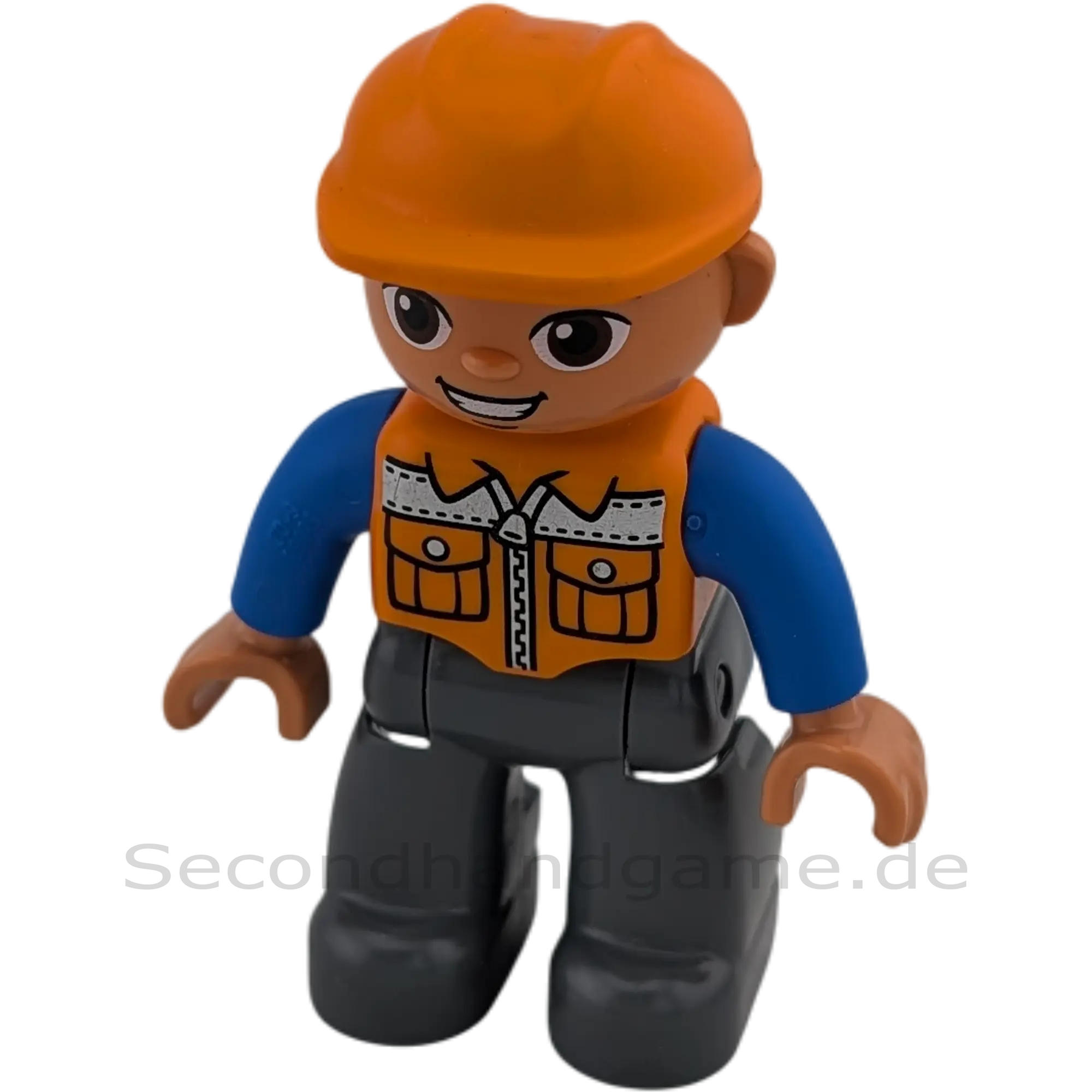 Lego Duplo Figur Mann 47394 Bauarbeiter mit orangener Weste Graue Hose