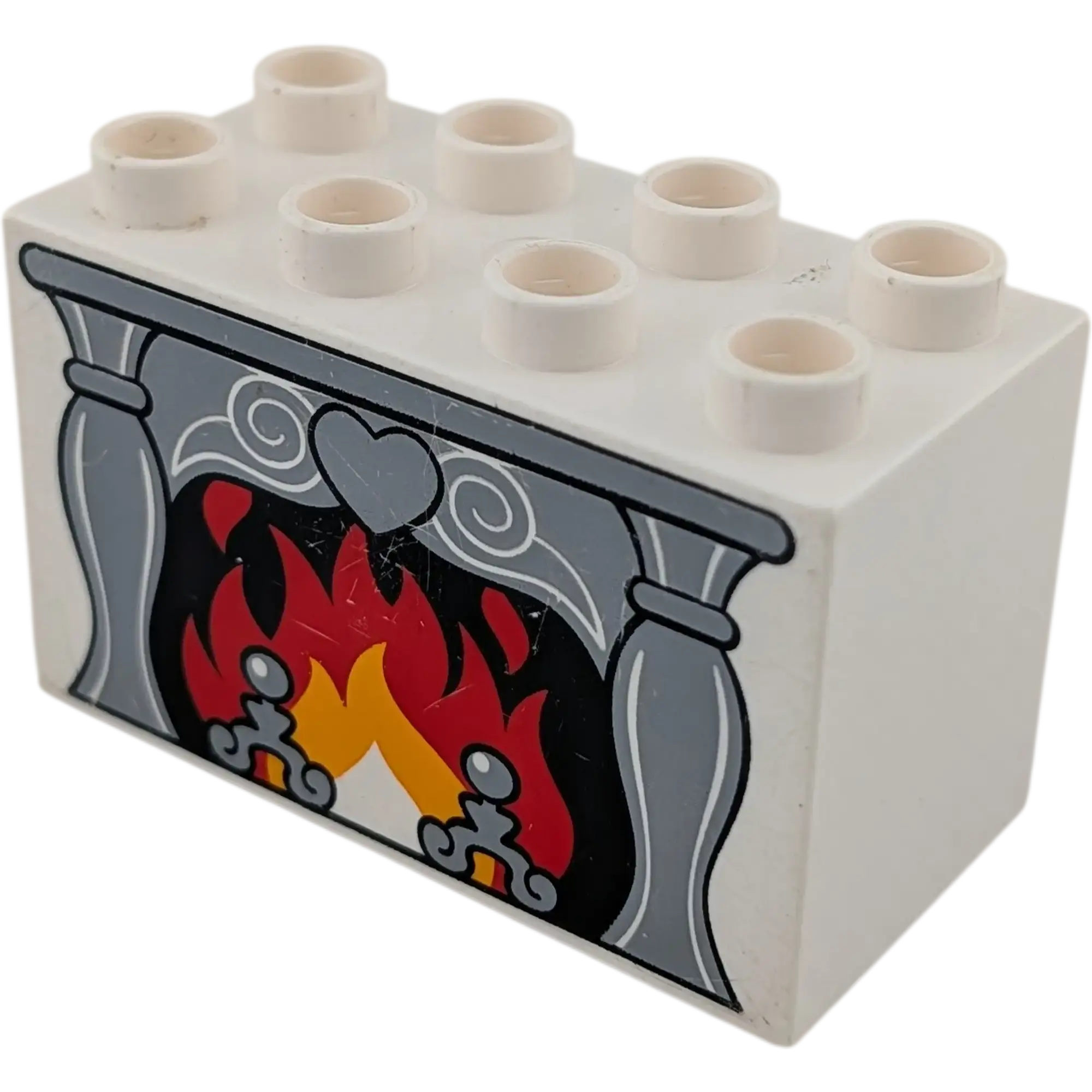 Lego Duplo 31111 Stein Weiß mit Kamin Feuer 2x4x2