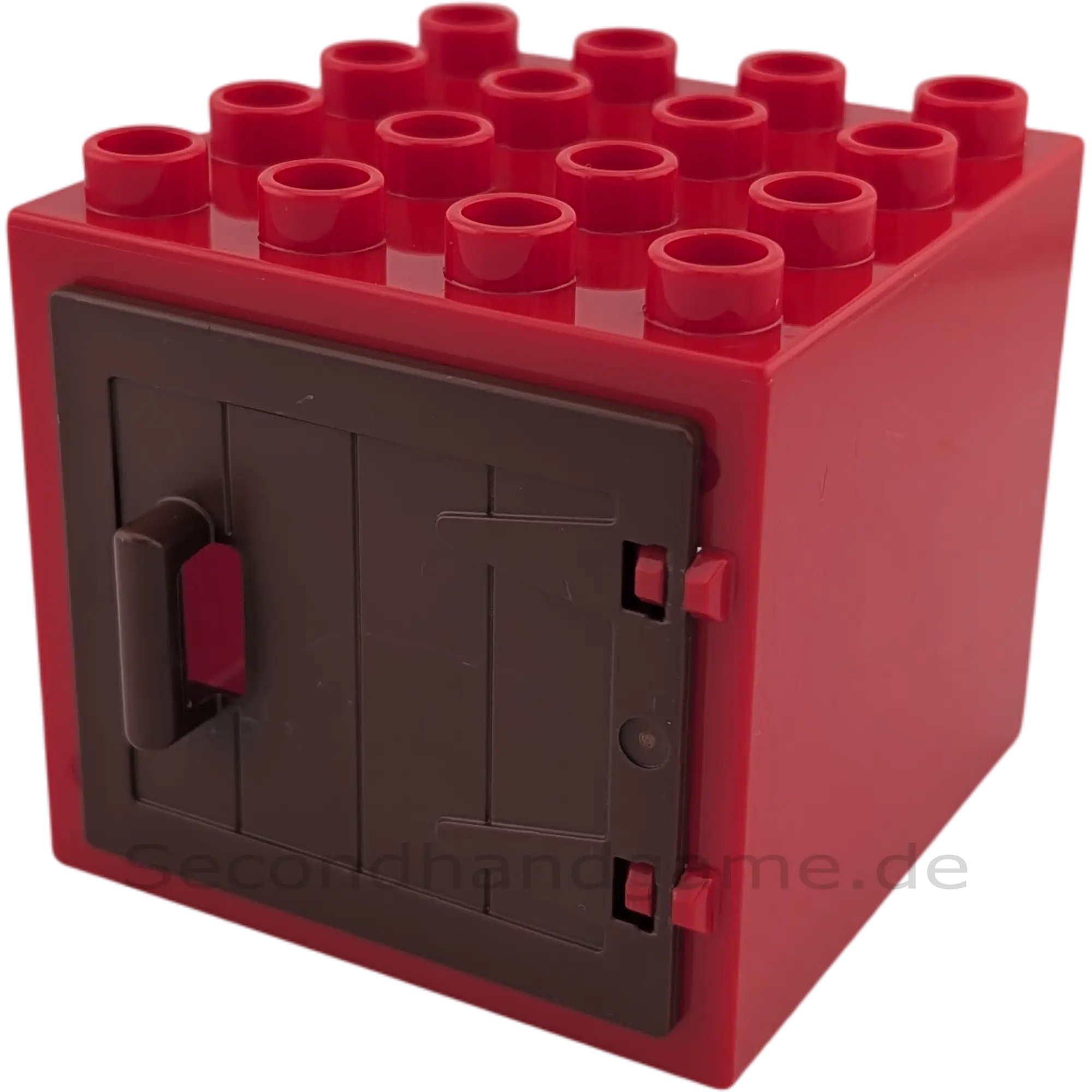 Lego Duplo 4x4 Fenster Rot mit brauner Tür