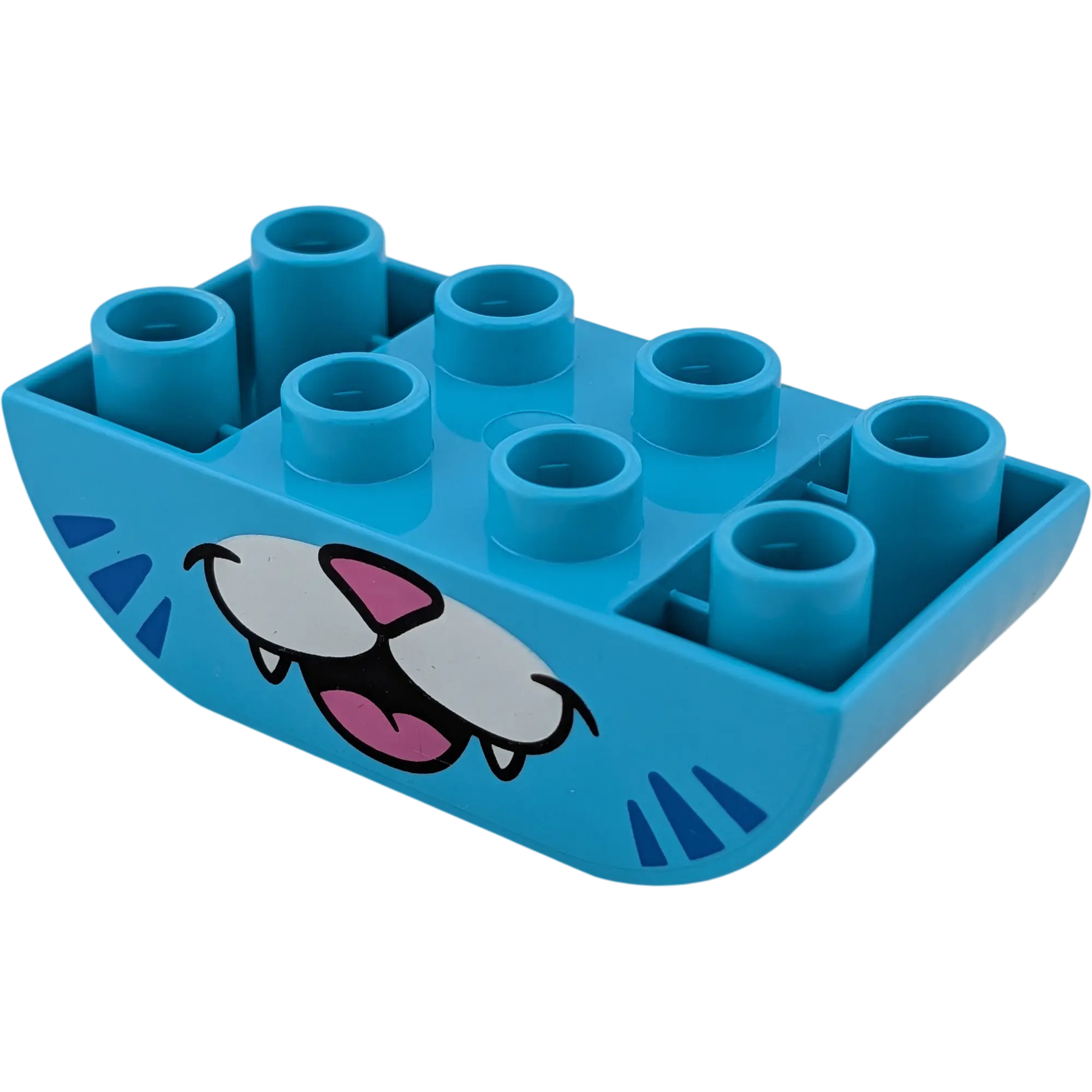 Lego Duplo 98224 Dachstein 2x4 Abgerundet Azur mit Katzengesicht