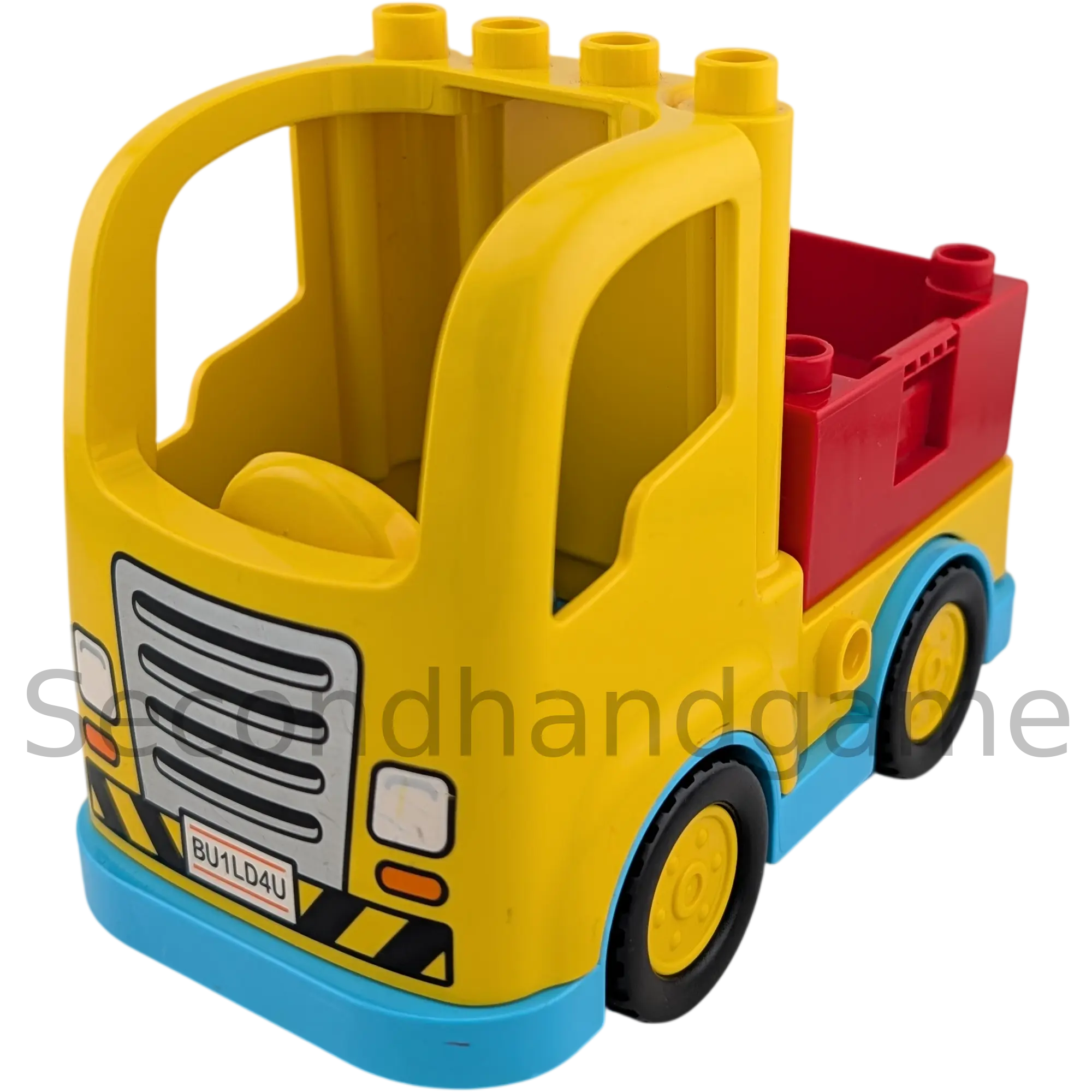 Lego Duplo LKW Lastwagen Gelb mit roter Kiste Azurfarbenes Unterteil
