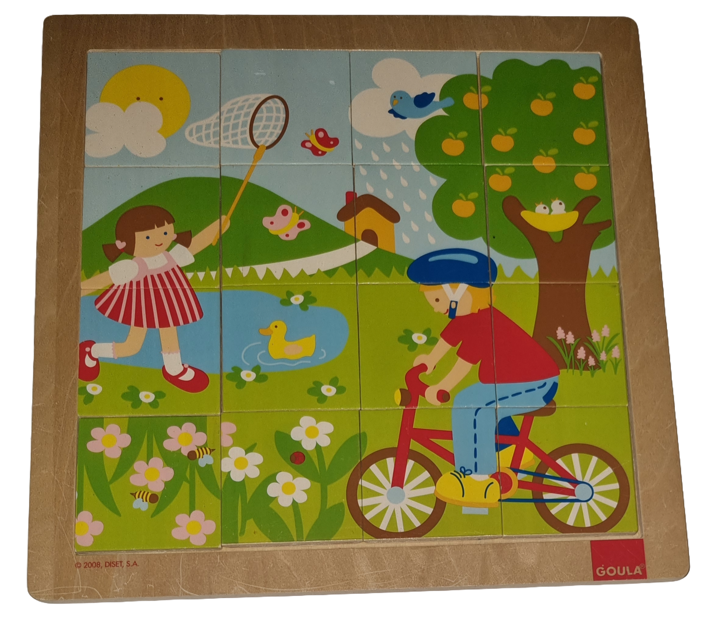 Goula Legepuzzle Holzpuzzle 16 Teile Auf der Wiese